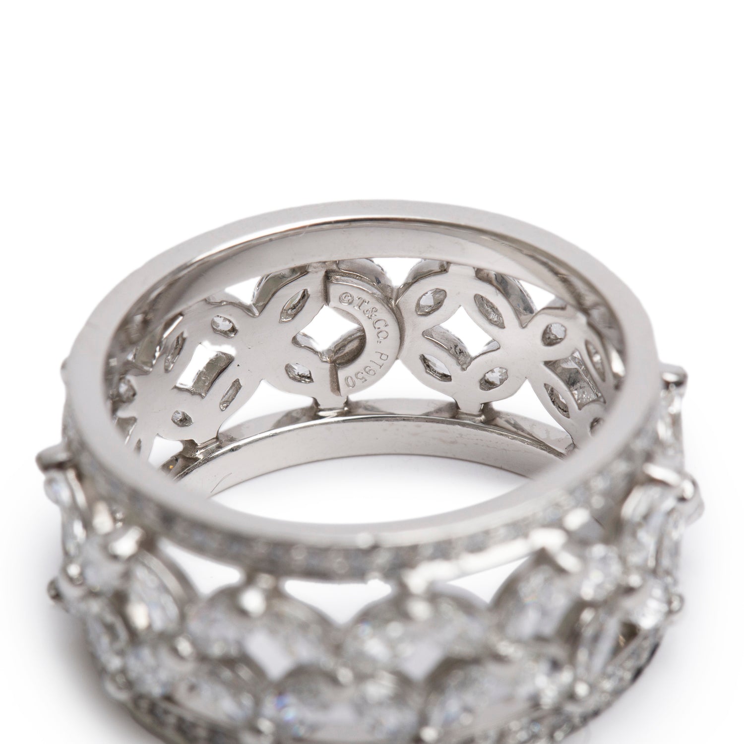 Tiffany & Co. Platinum Diamond Victoria Ring, Size 8 w/ Box