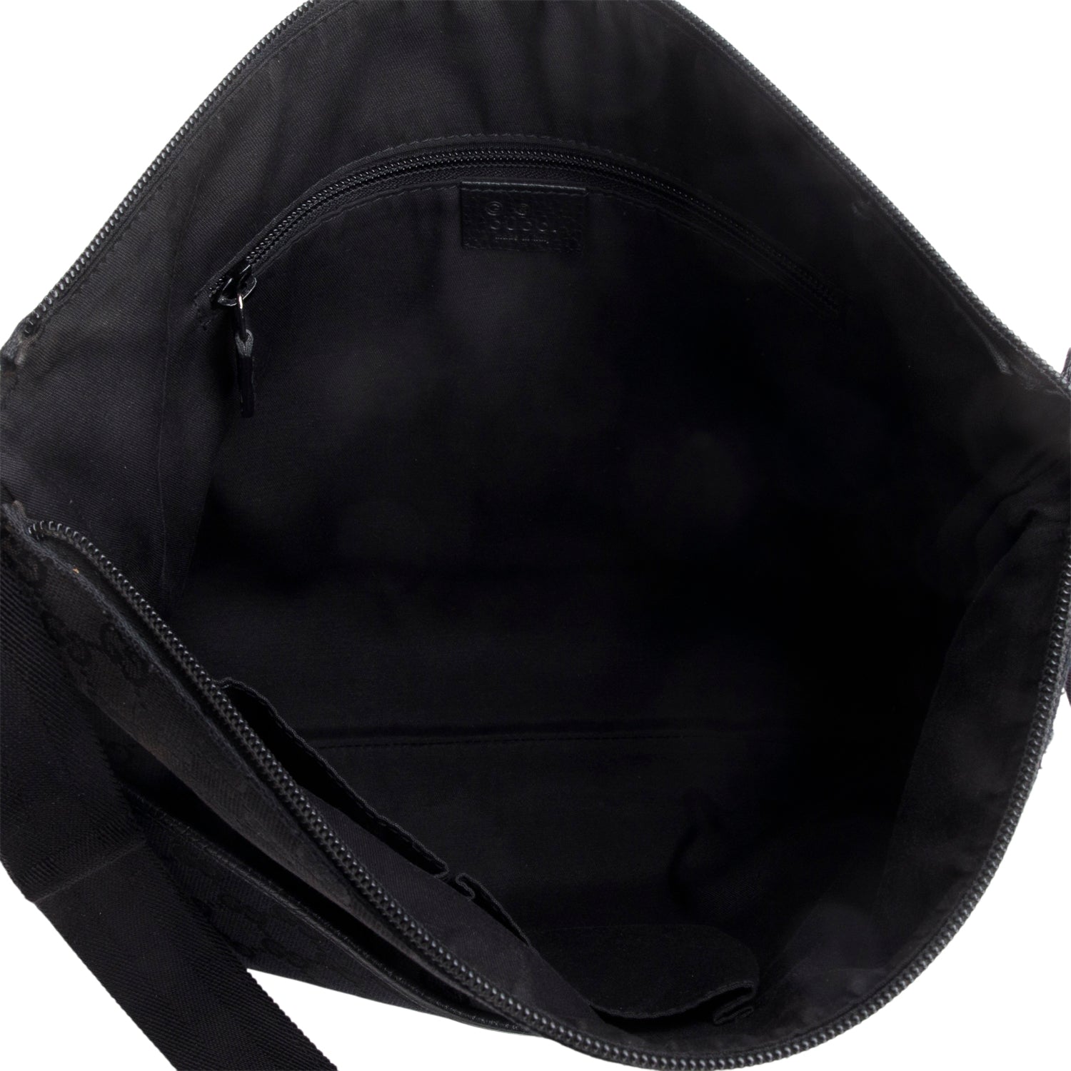 Gucci Black Monogram Canvas Messenger Bag