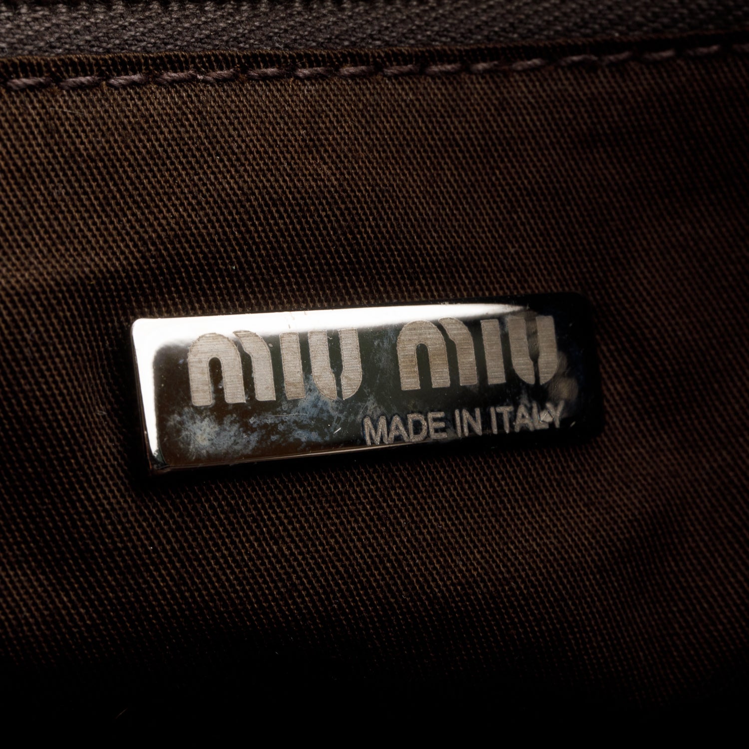 Miu Miu Brown Croc Embossed Leather Bauletto Bag