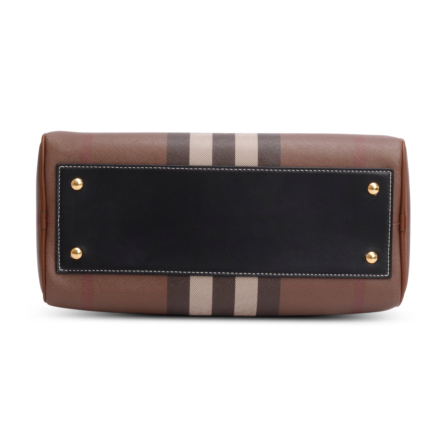 Burberry Brown Medium Check Bowling Bag w/ Box & Strap