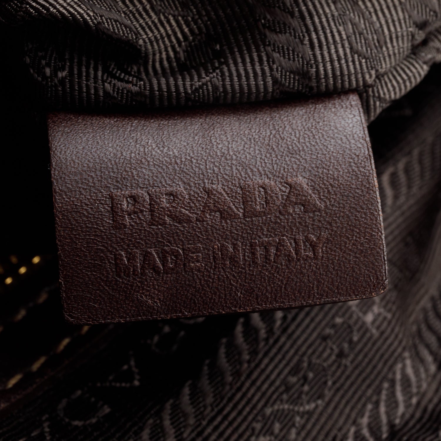 Prada Brown Canapa Jacquard Logo Flat Messenger Bag w/ Authenticity Card
