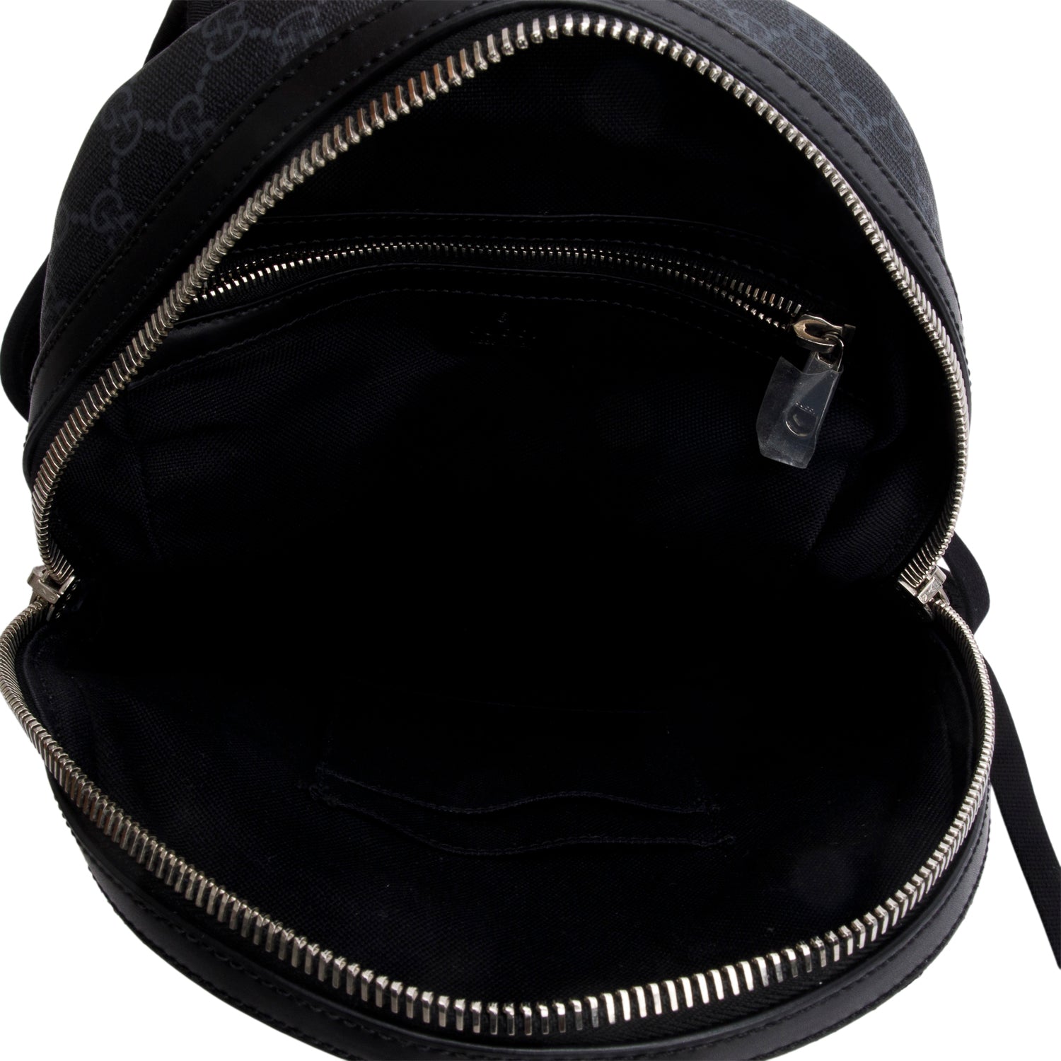 Gucci Black GG Supreme Monogram Calfskin Web Small Ophidia Day Backpack w/ Box