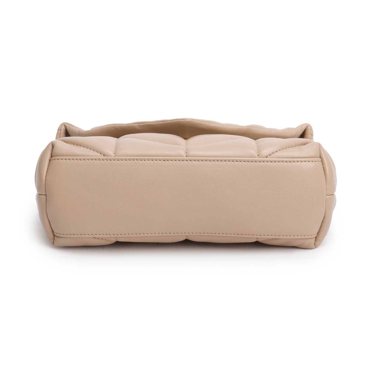 Saint Laurent 2020 Dark Beige Lambskin Quilted Toy Loulou Monogram Chain Satchel w/ Box