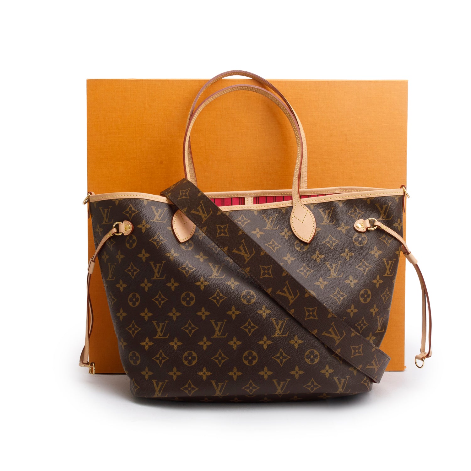 Louis Vuitton 2025 Monogram Neverfull Bandouliere Inside Out MM w/ Box, Strap & Receipt