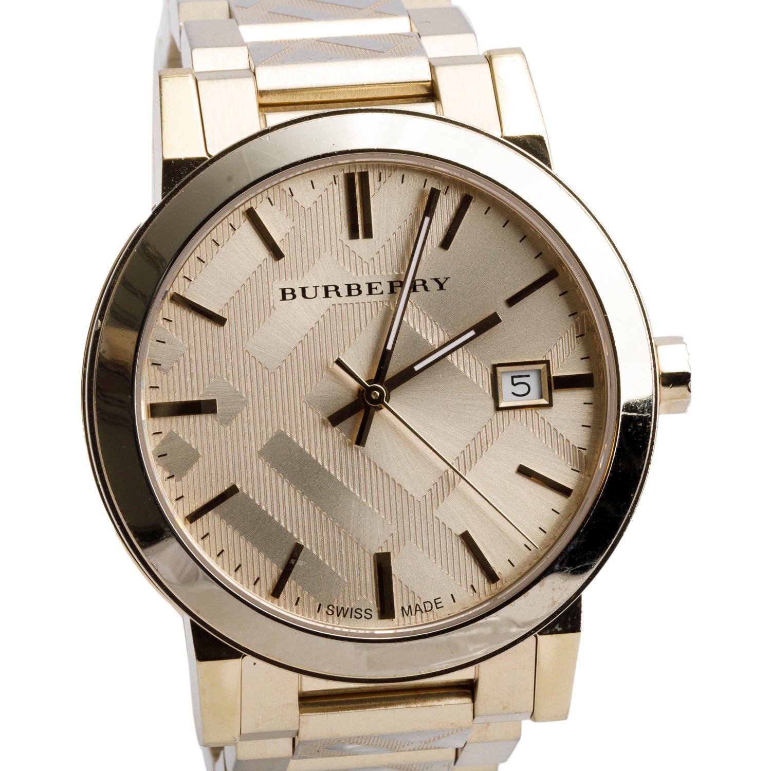 Burberry Gold-Plated Stainless Steel BU9038 38 MM The City Quartz Watch w/ Box