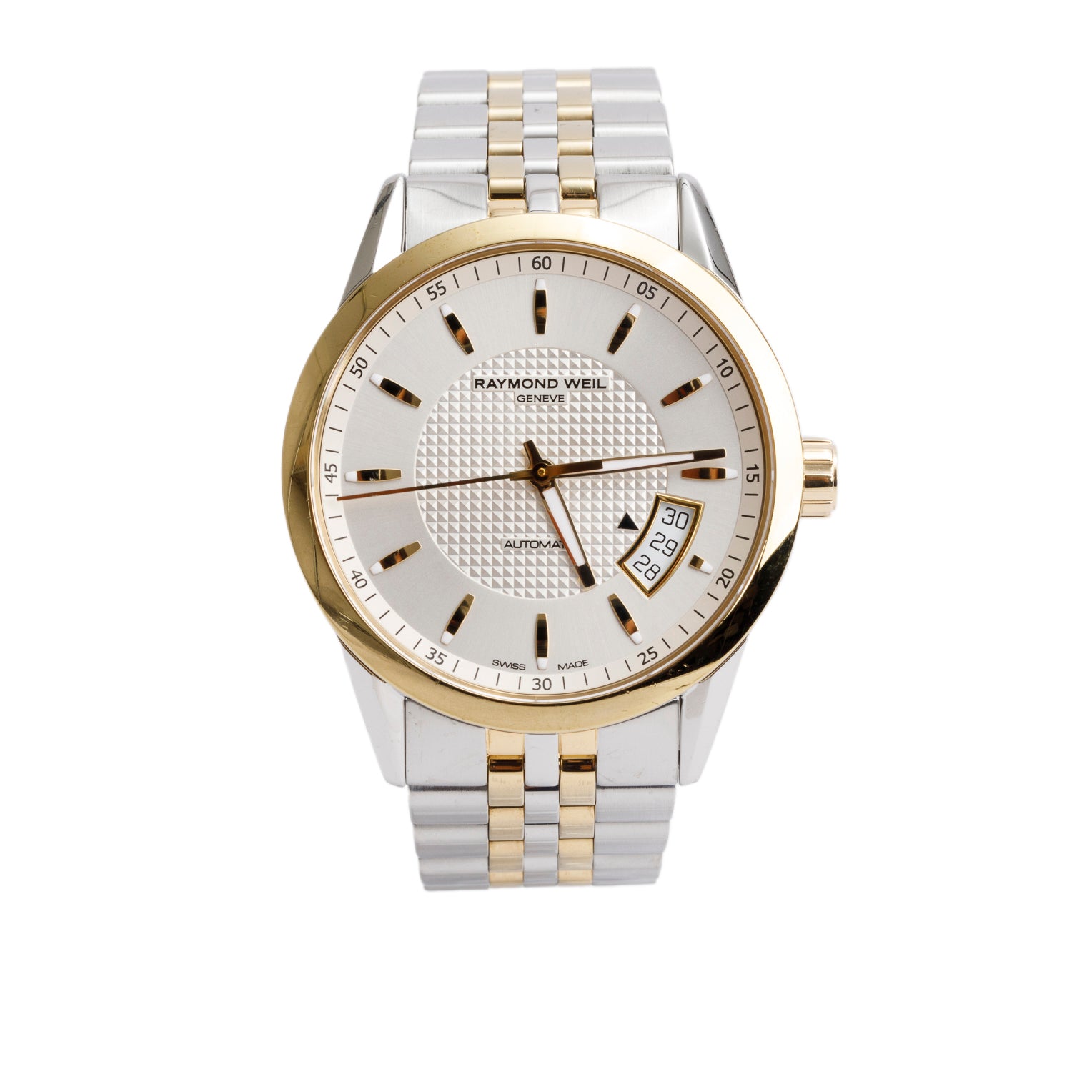 Raymond Weil Yellow Gold PVD & Stainless Steel Freelancer 38 MM Automatic Watch Silver Dial 2770