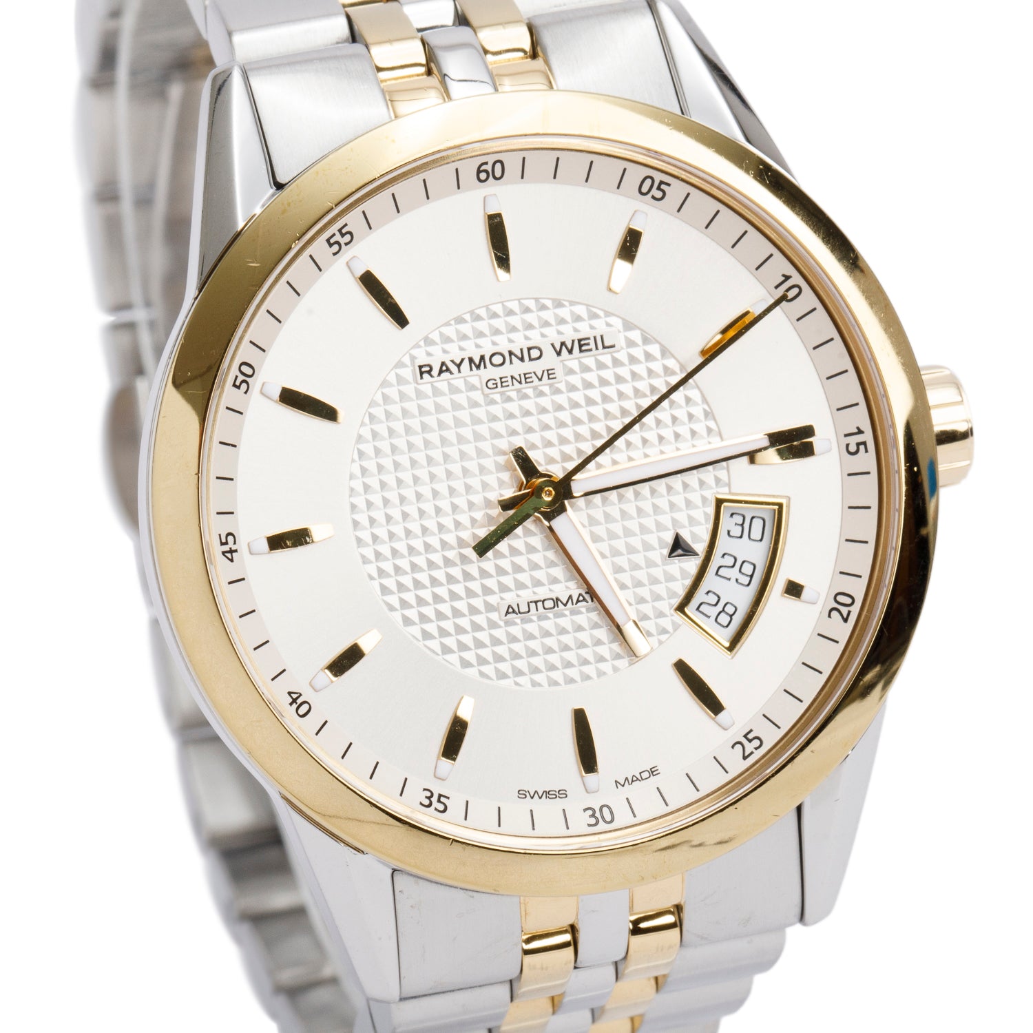 Raymond Weil Yellow Gold PVD & Stainless Steel Freelancer 38 MM Automatic Watch Silver Dial 2770