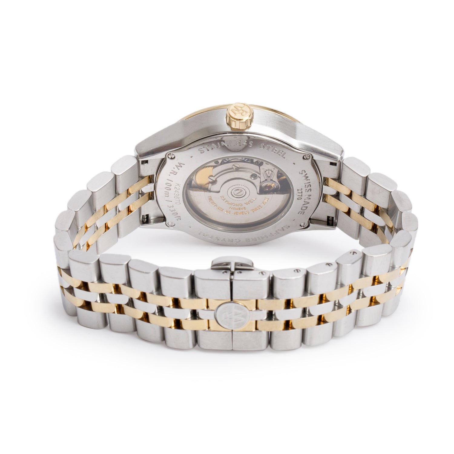 Raymond Weil Yellow Gold PVD & Stainless Steel Freelancer 38 MM Automatic Watch Silver Dial 2770