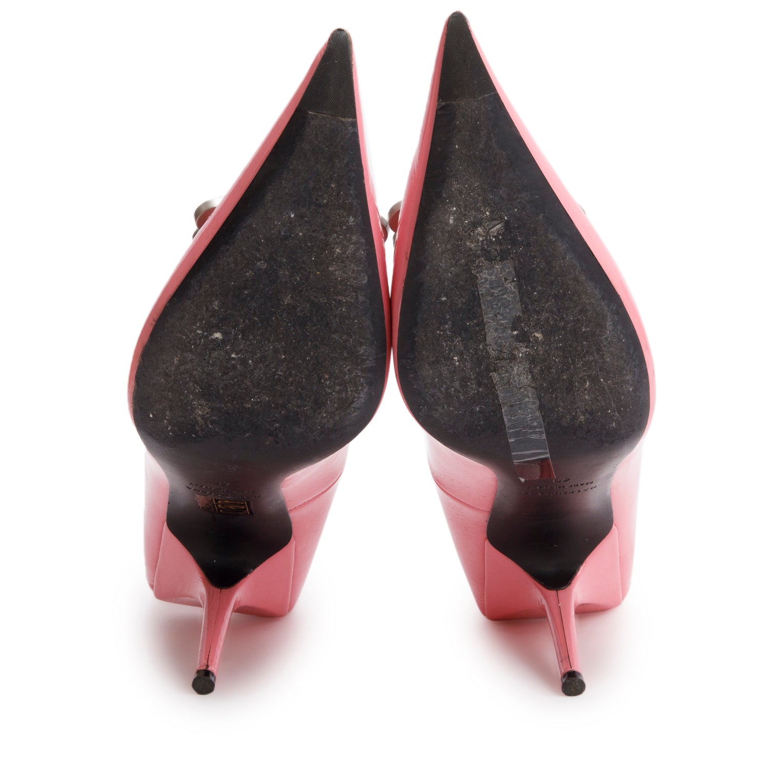 Balenciaga Pink Shiny Calfskin BB Square Knife 80mm Pumps, Size 40 w/ Box