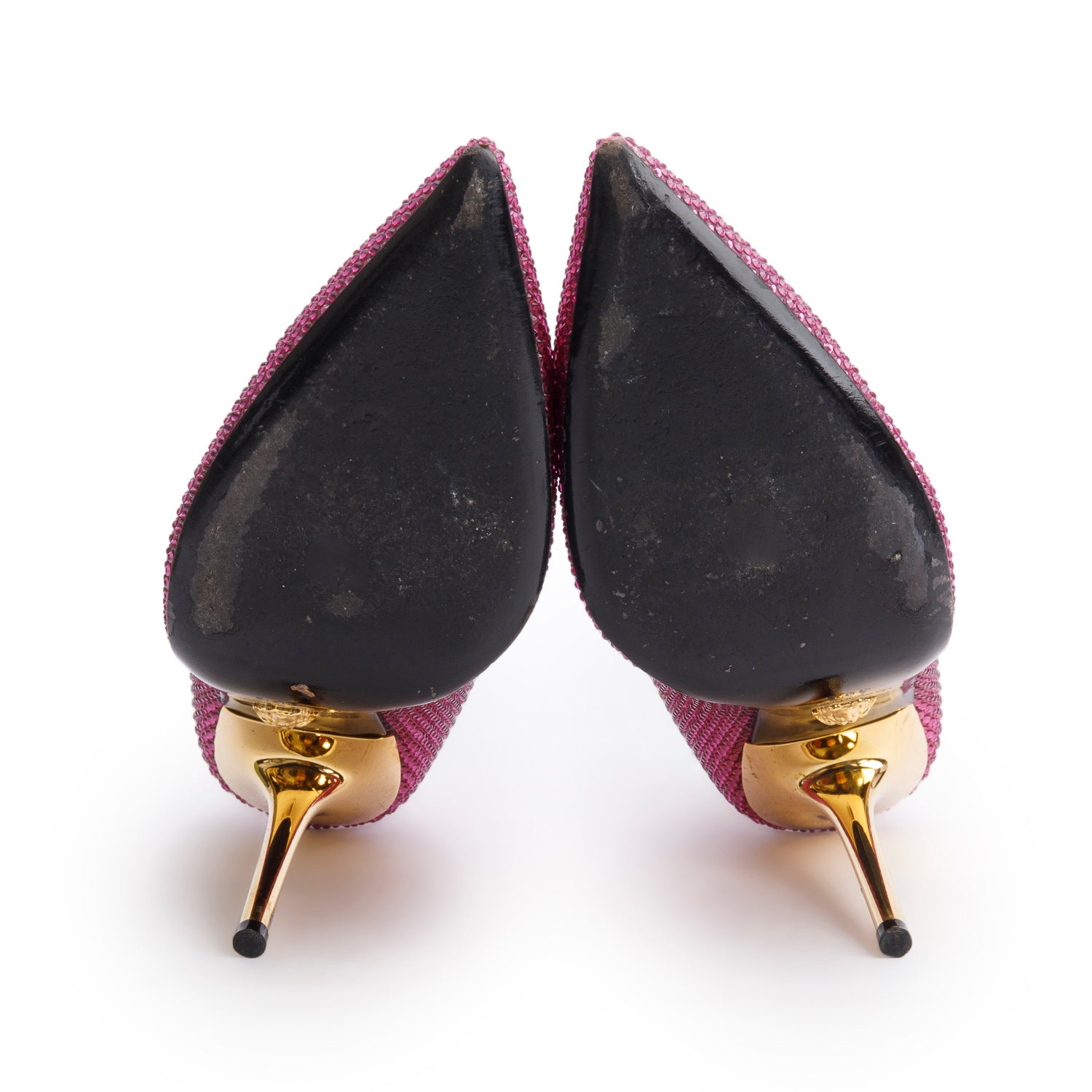 Versace Pink Crystal Medusa Pumps, Size 38.5 w/ Box