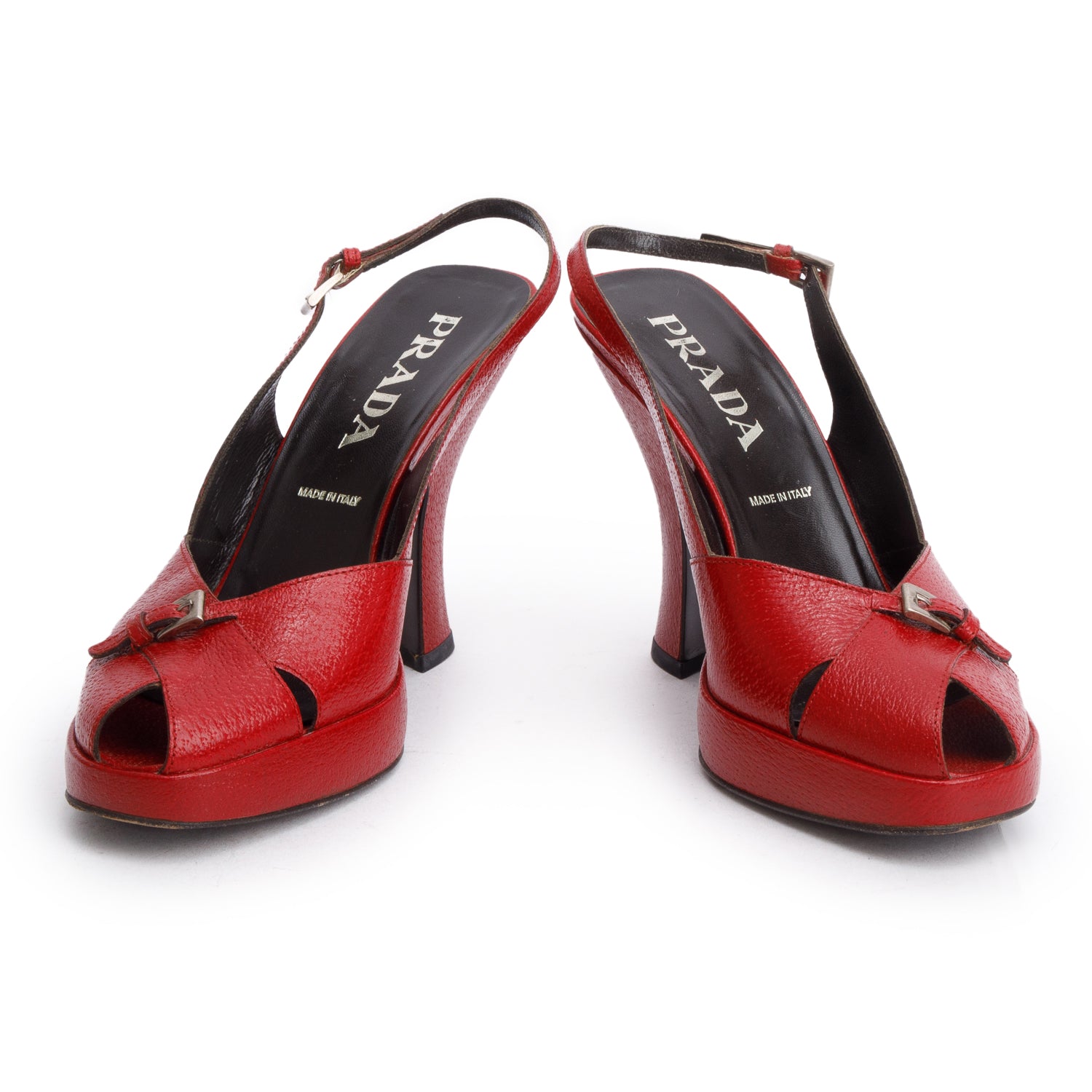 Prada Red Patent Leather Platform Sandals, Size 38