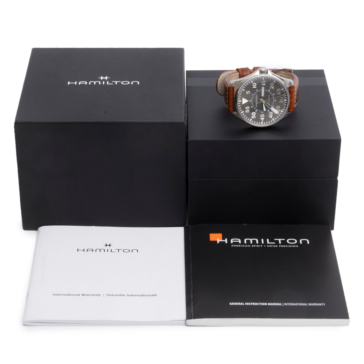 Hamilton Stainless Steel Khaki Aviation Pilot Day Date 46 MM Automatic Watch H647150 w/ Box & Papers