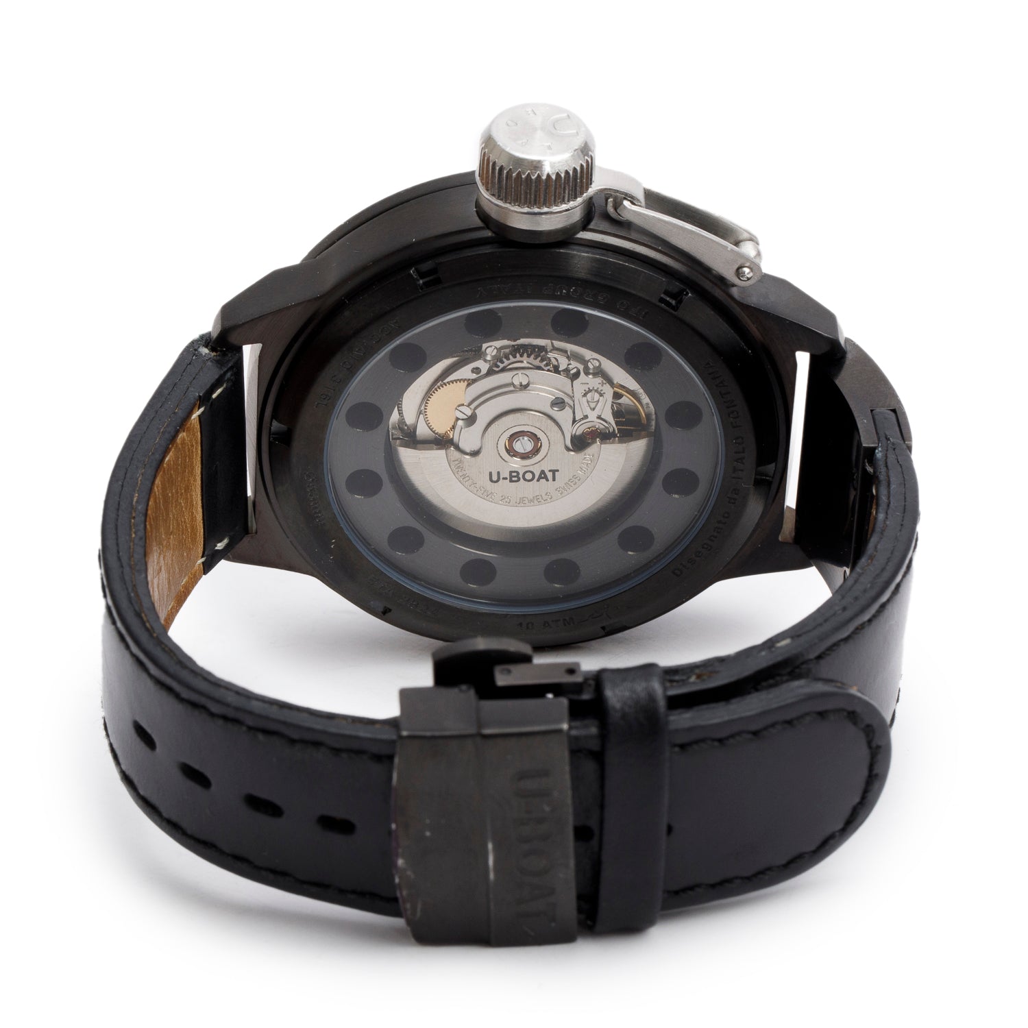 U-Boat Limited Edition Black PVD Stainless Steel Classico 52 MM Automatic Watch w/ Box & Papers