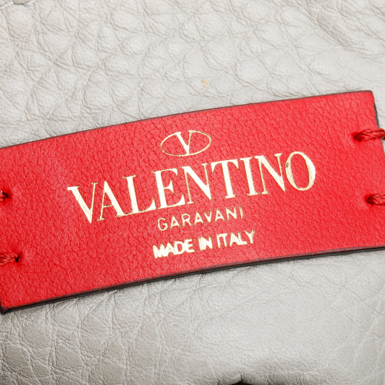 Valentino Grey Vitello Rockstud Side Slip Crossbody Bag w/ Box