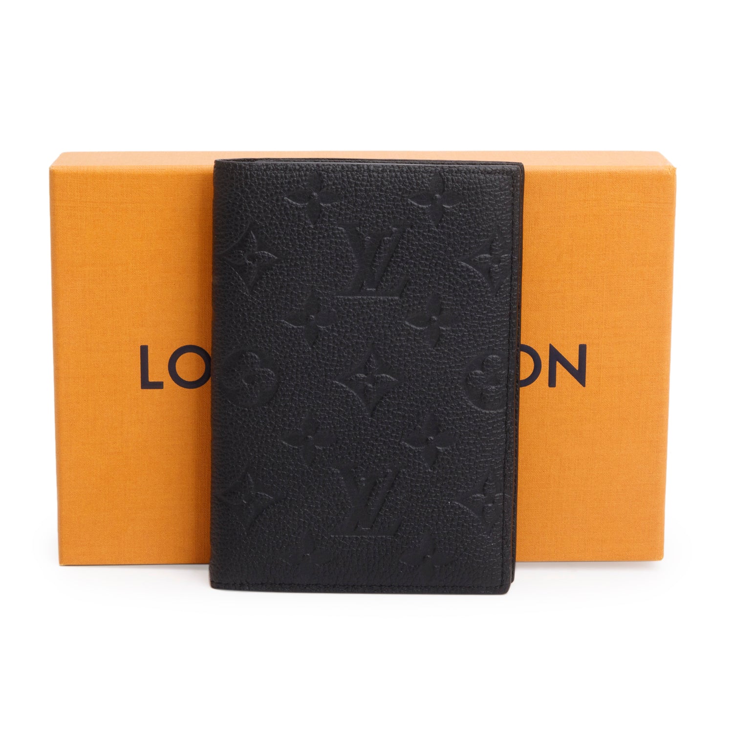 Louis Vuitton 2024 Black Monogram Empreinte Passport Cover w/ Box & Receipt