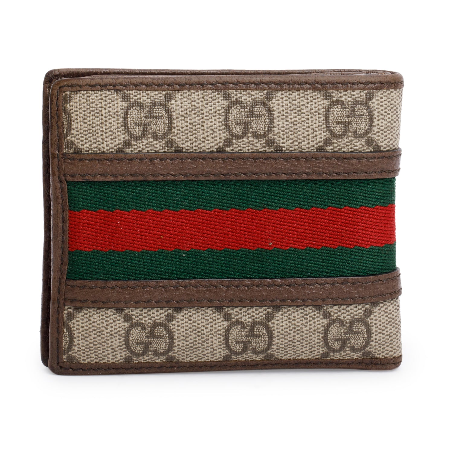 Gucci Beige GG Supreme Web Ophidia Bifold Wallet w/ Box