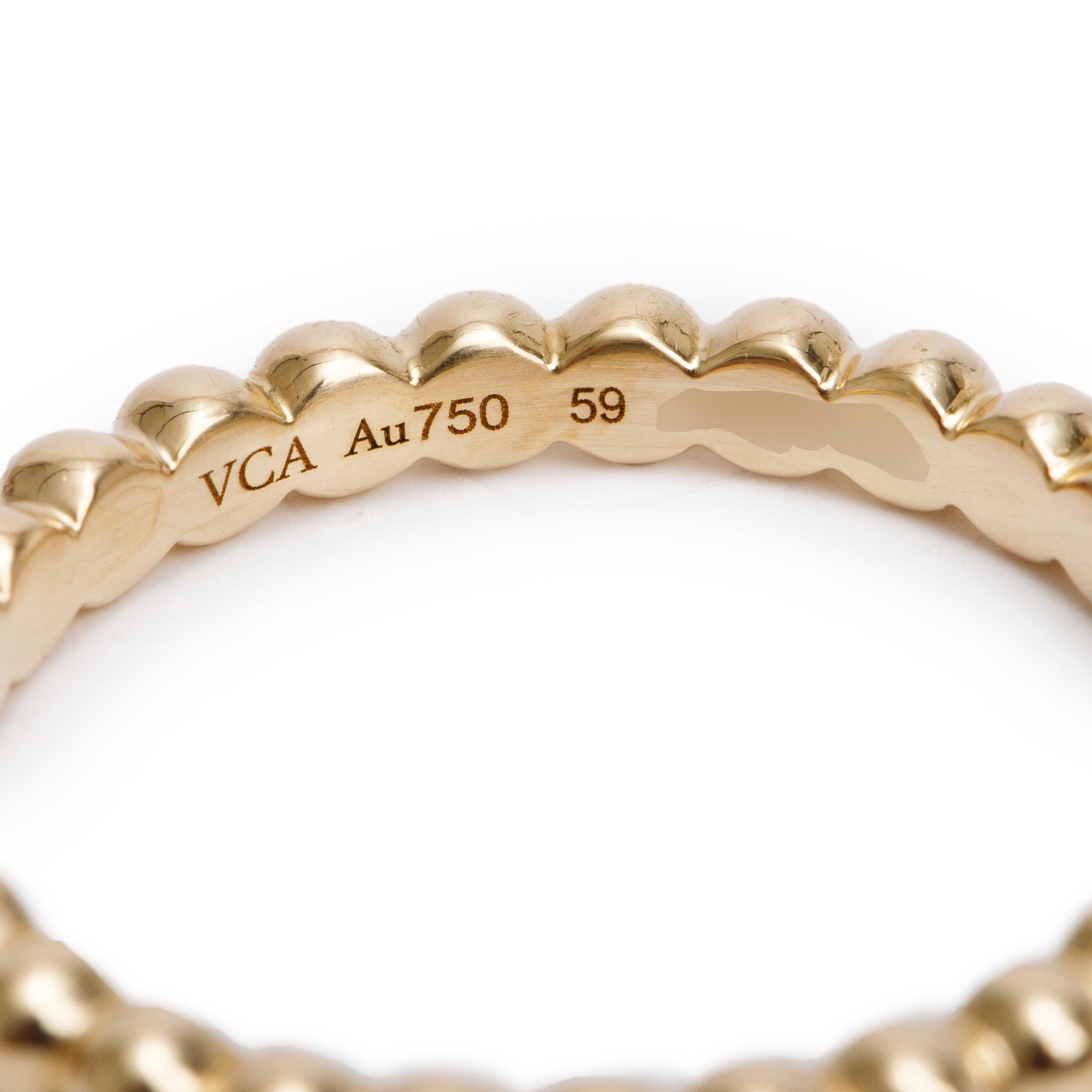 Van Cleef & Arpels 18k Rose Gold Perlee Pearls of Gold Ring, Medium Model Size 59 8.75 w/ Certificate & Carry Pouch