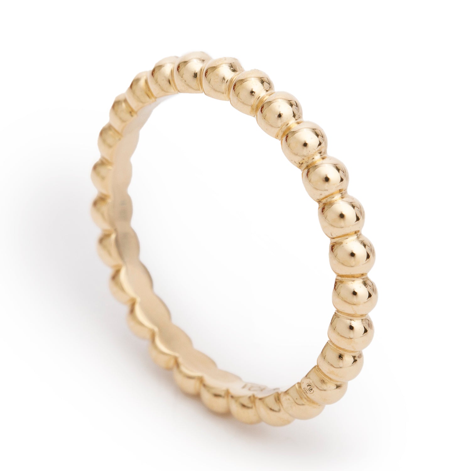 Van Cleef & Arpels 18k Rose Gold Perlee Pearls of Gold Ring, Medium Model Size 59 8.75 w/ Certificate & Carry Pouch