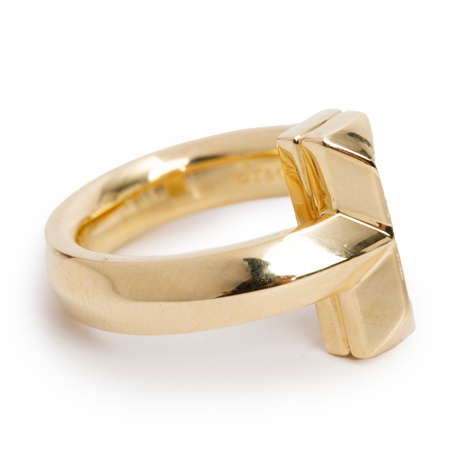 Tiffany & Co. 18k Yellow Gold T1 Diamond Ring, Size 5.5 w/ Box & Receipt