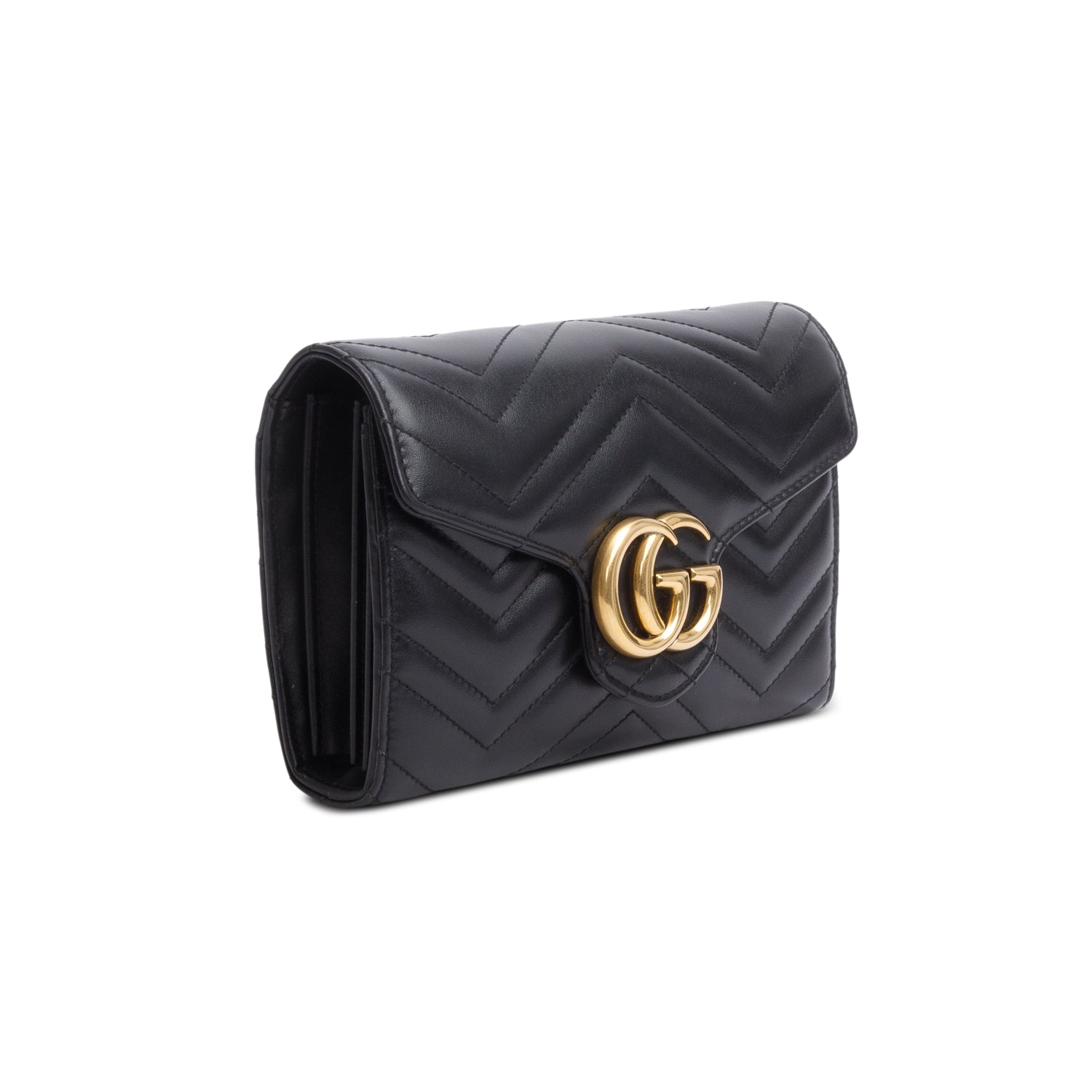 Gucci Black GG Marmont Mini Wallet on Chain