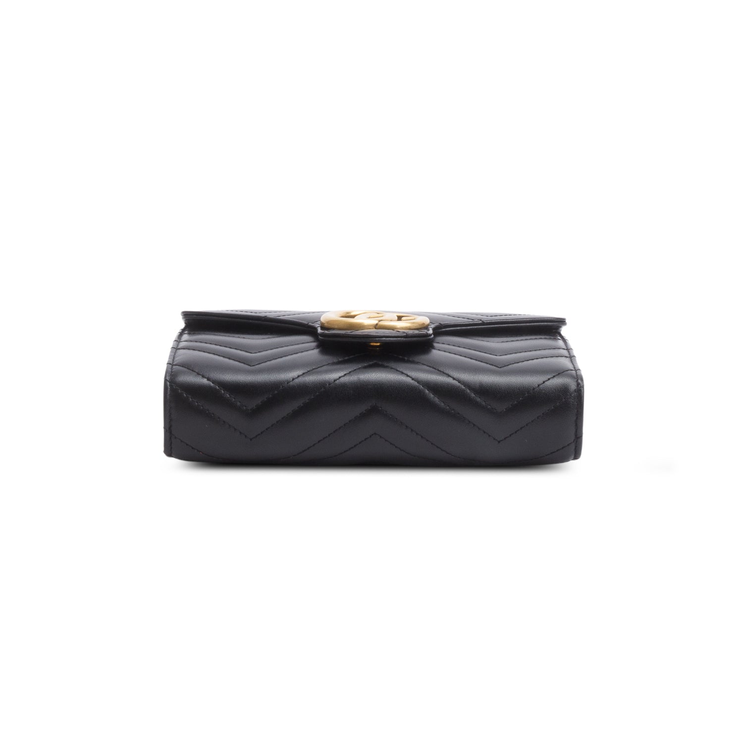 Gucci Black GG Marmont Mini Wallet on Chain