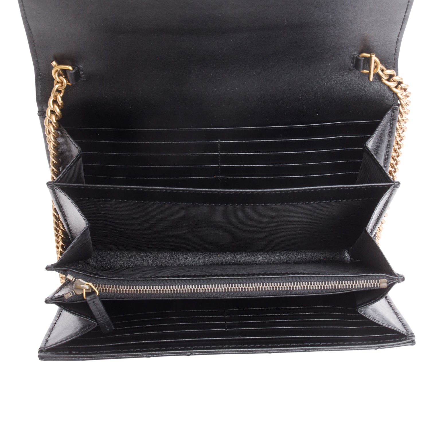 Gucci Black GG Marmont Mini Wallet on Chain