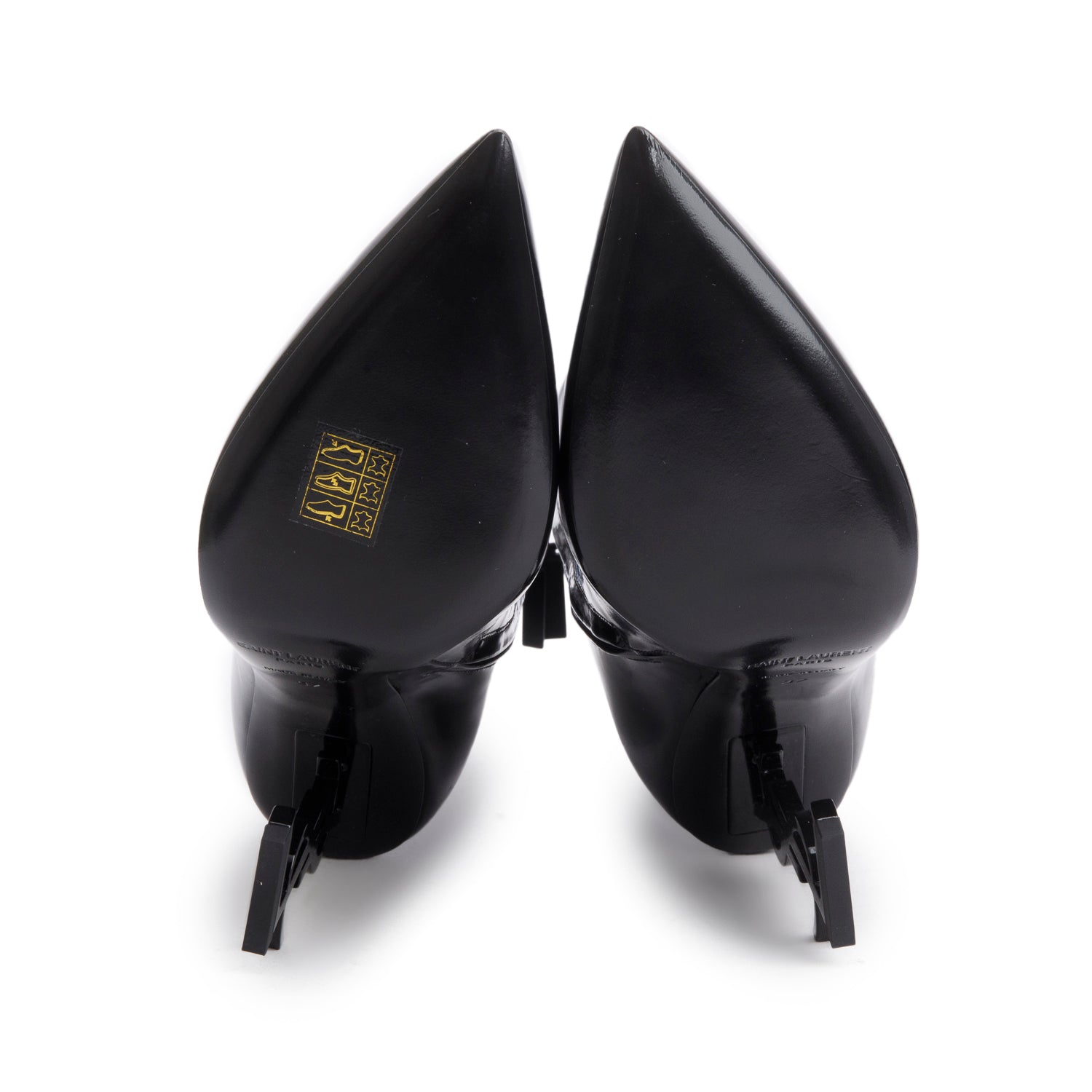 Saint Laurent Black Patent Leather Opyum Ankle Boots, Size 37 w/ Box