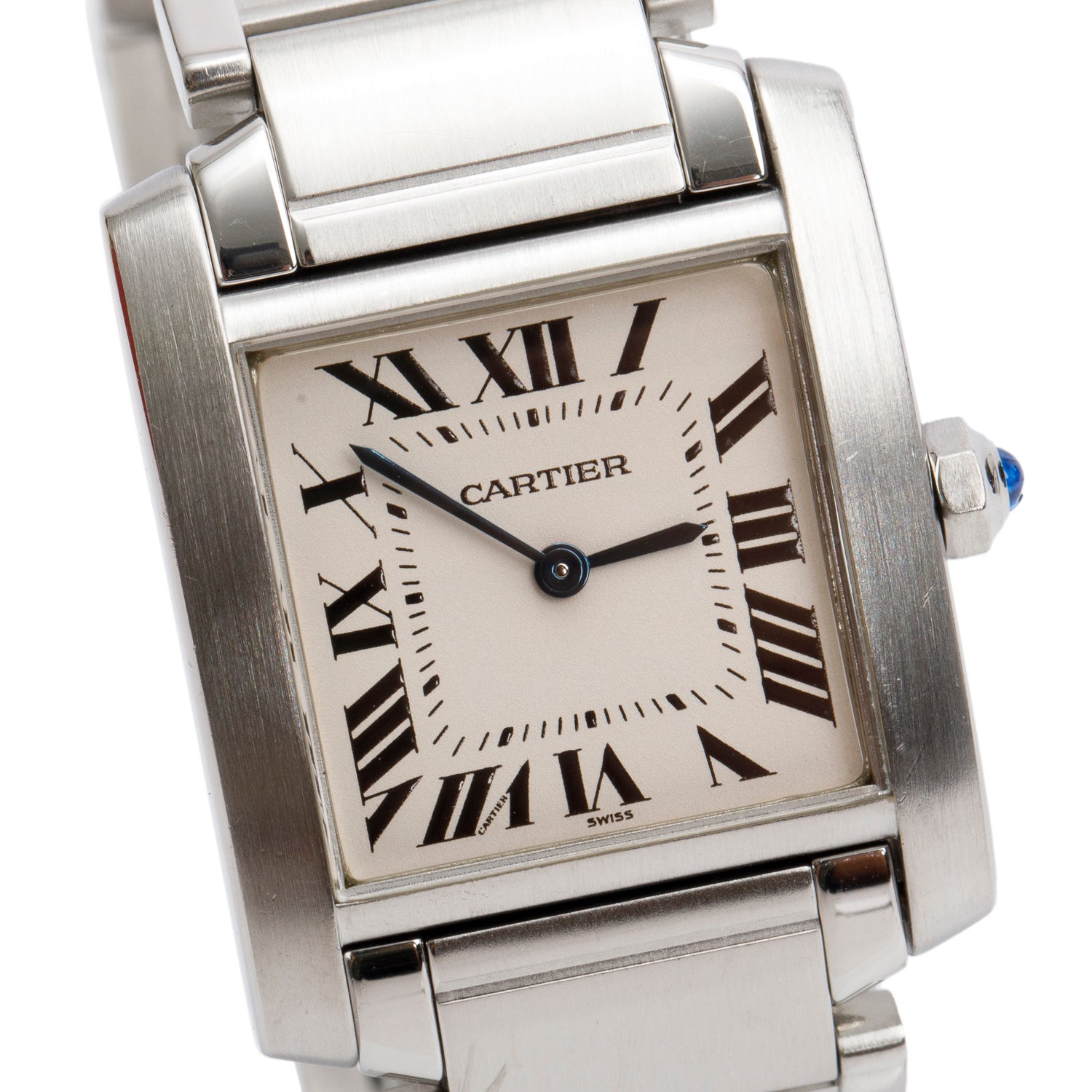 Cartier Stainless Steel Tank Francaise Watch, Medium Model 2301 w/ Box