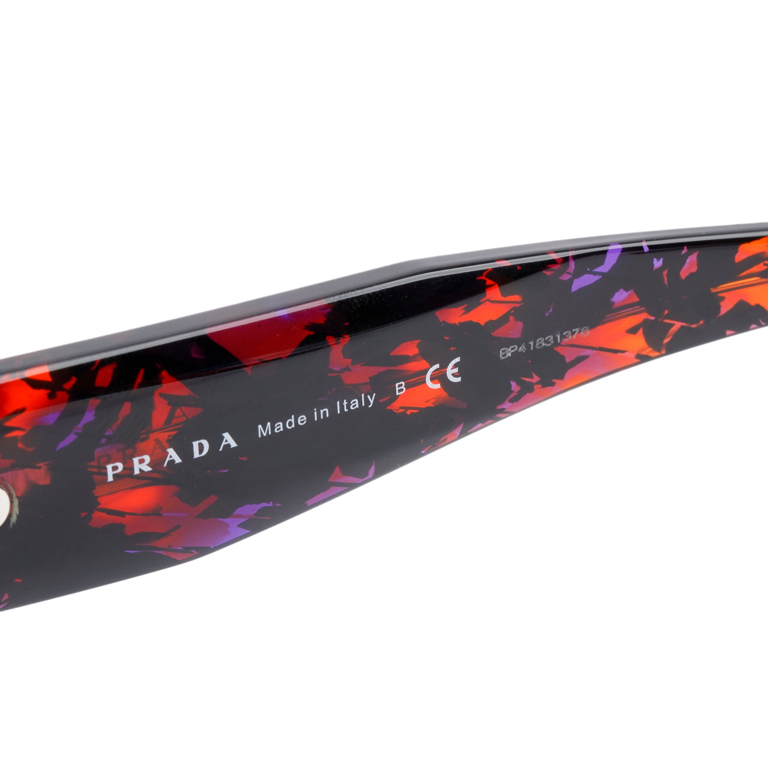 Prada SPR 06Y Brown Tortoise Acetate Symbole Rectangular Sunglasses w/ Case