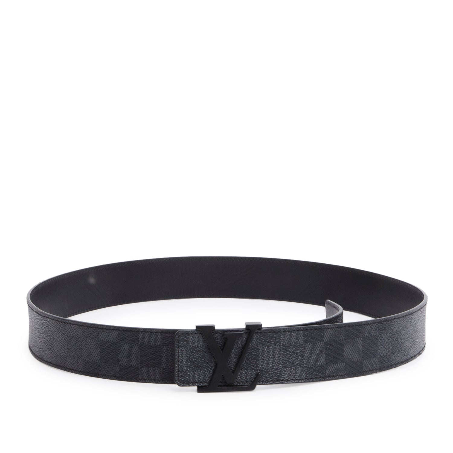 Louis Vuitton Damier Graphite Canvas LV Initials 40 MM Belt 105 42 w/ Box & Receipt