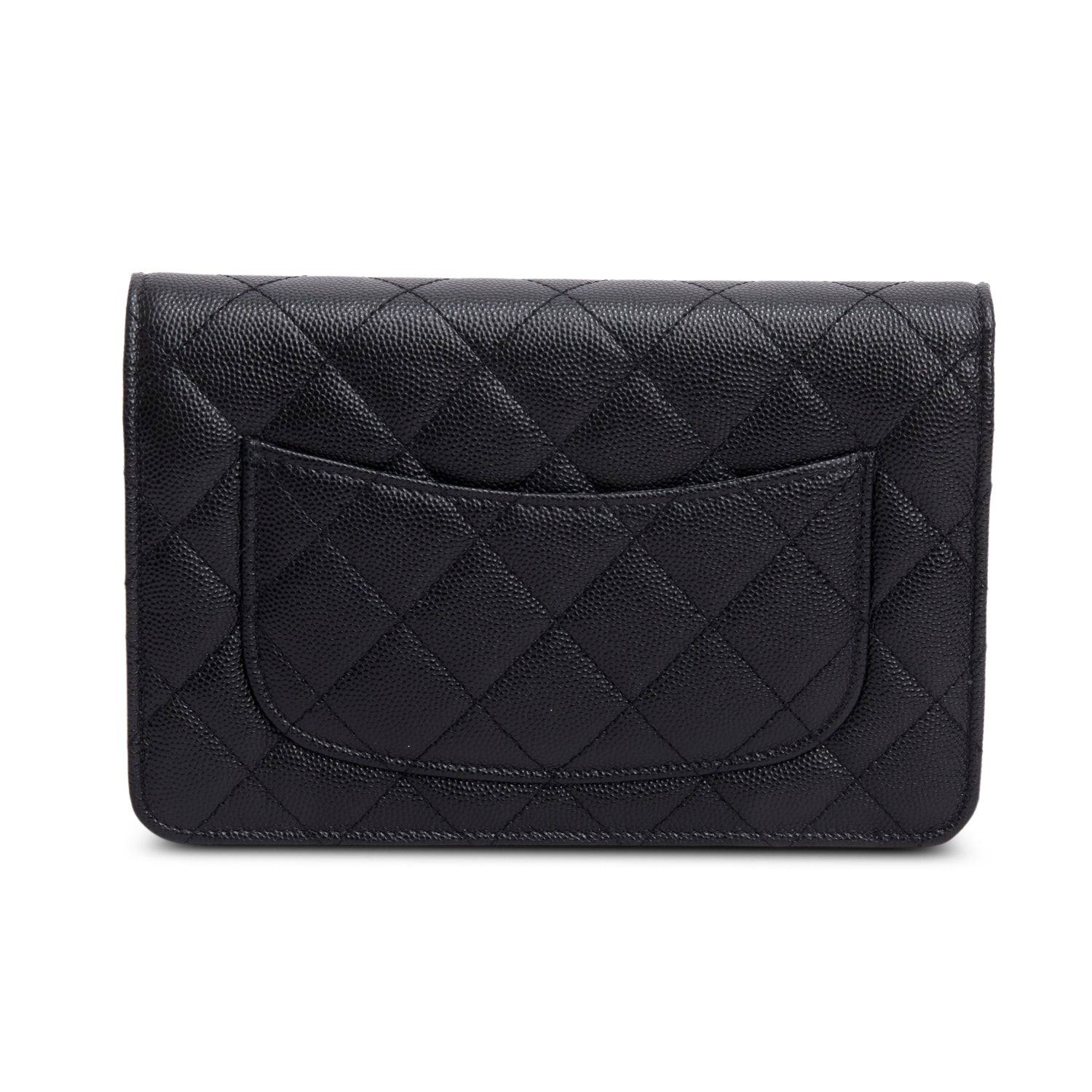 Chanel 2024 Black Quilted Caviar Leather Coco Chanel CC Wallet on Chain w/ Box & Receipt