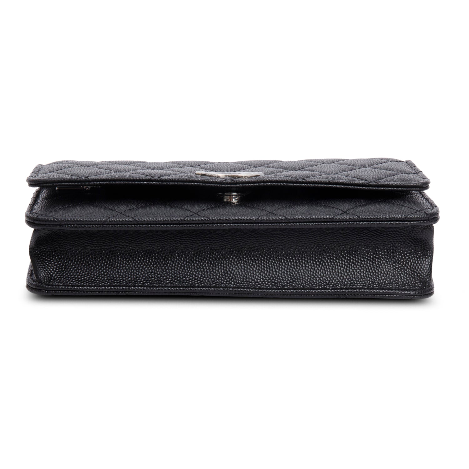 Chanel 2024 Black Quilted Caviar Leather Coco Chanel CC Wallet on Chain w/ Box & Receipt