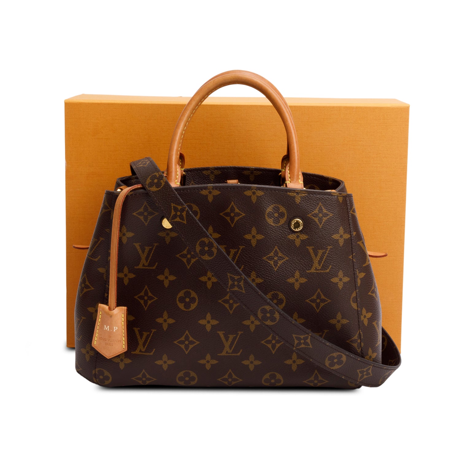 Louis Vuitton Monogram Montaigne BB w/ Strap & Box