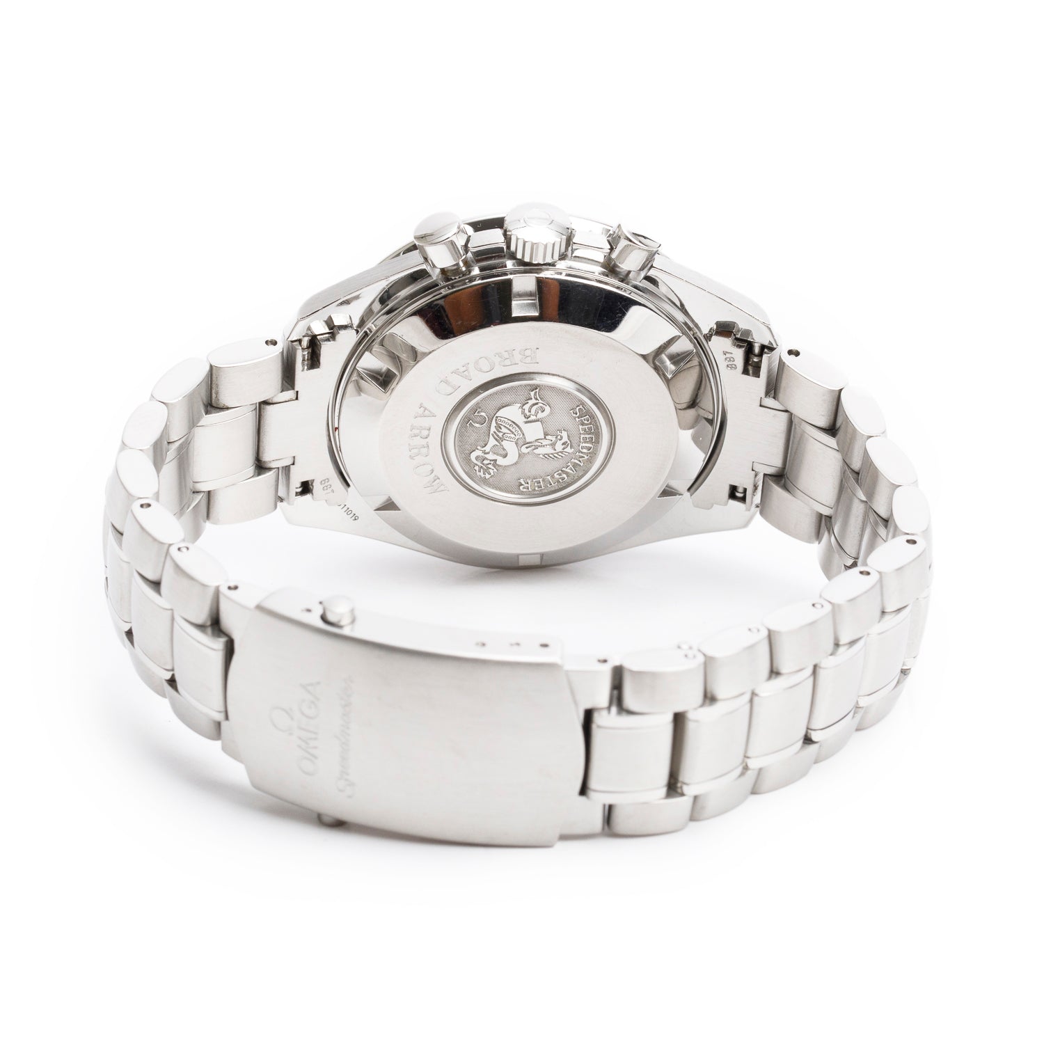 Omega Stainless Steel Speedmaster Broad Arrow 42 MM Automatic Chronograph Watch White Dial w/ Box & Papers