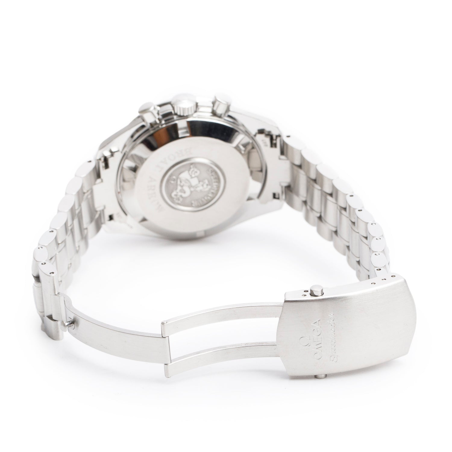 Omega Stainless Steel Speedmaster Broad Arrow 42 MM Automatic Chronograph Watch White Dial w/ Box & Papers