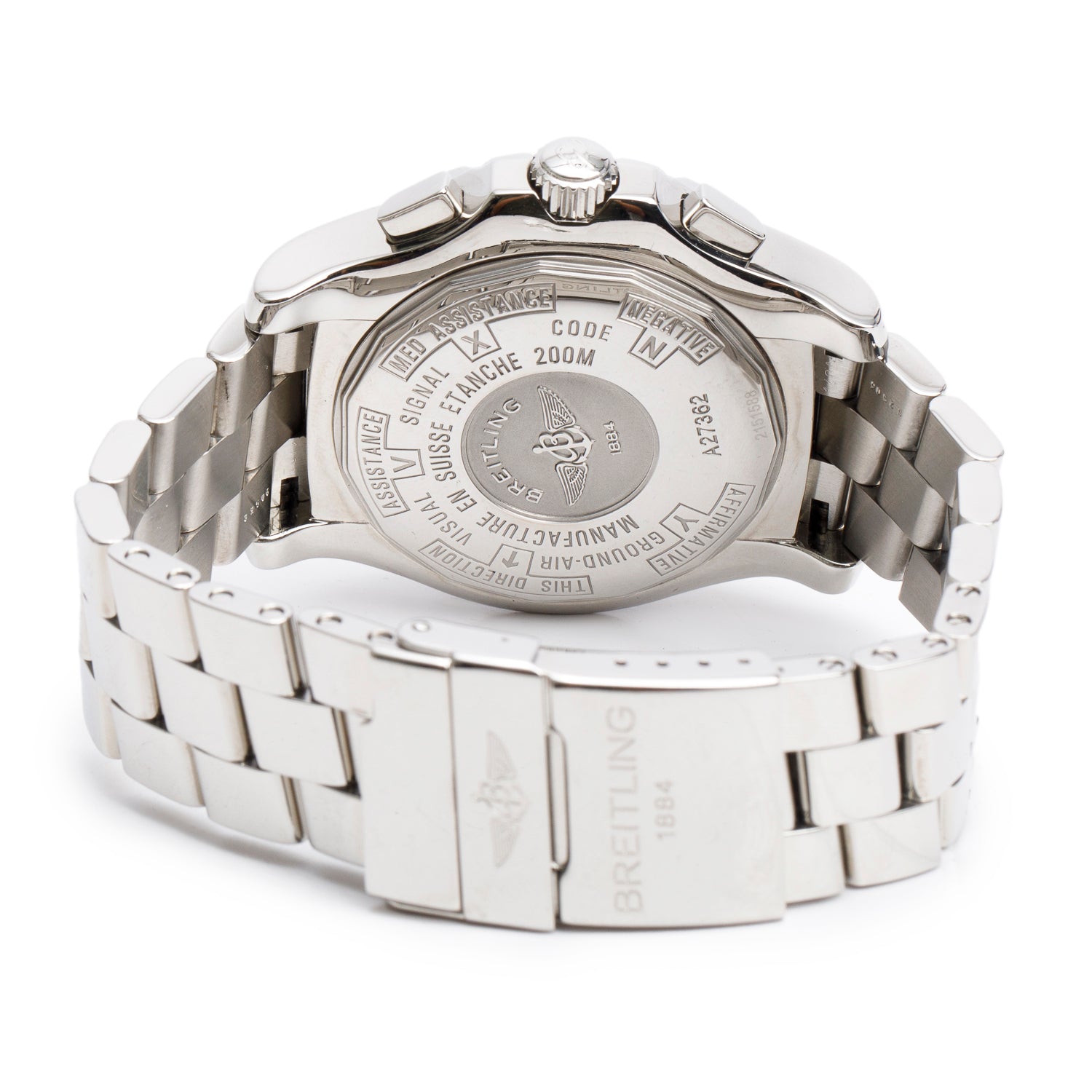 Breitling Stainless Steel Professional Skyracer 43.5 MM Chronograph Automatic Watch Black Dial A27362 w/ Box & Papers