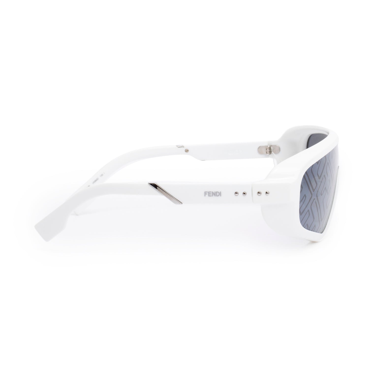 Fendi FF M0084/S White Acetate Shield Sunglasses w/ Case