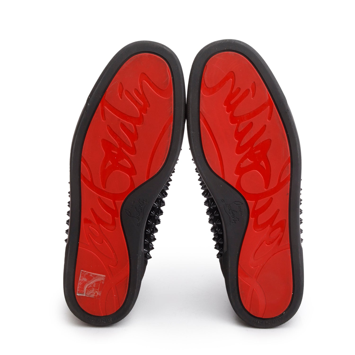 Christian Louboutin Black Suede Lou Spikes Sneakers, Men's Size 41.5 w/ Box