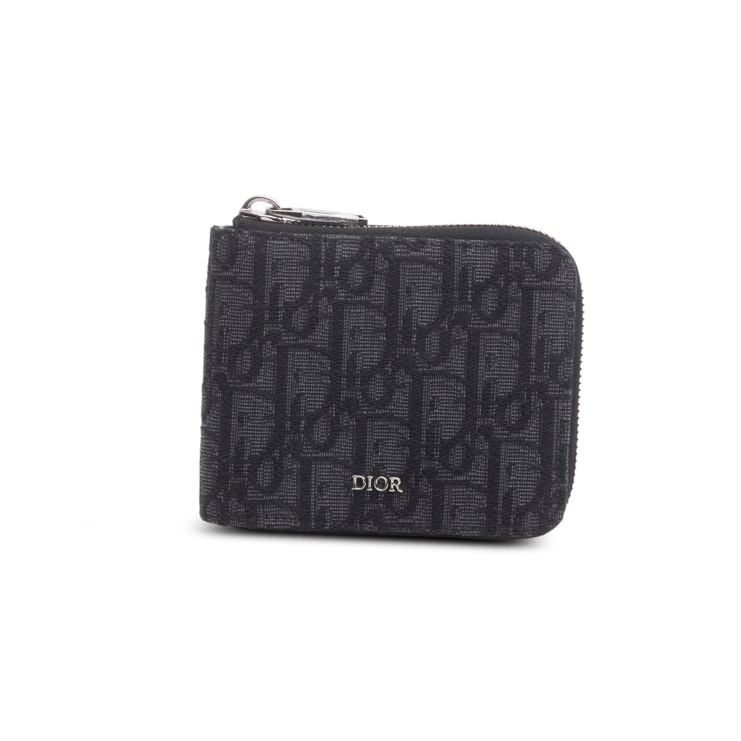 Christian Dior 2022 Black Oblique Zipped Coin Purse Wallet w/ Box