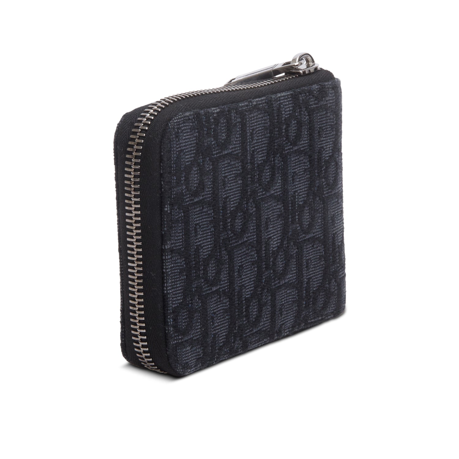 Christian Dior 2022 Black Oblique Zipped Coin Purse Wallet w/ Box