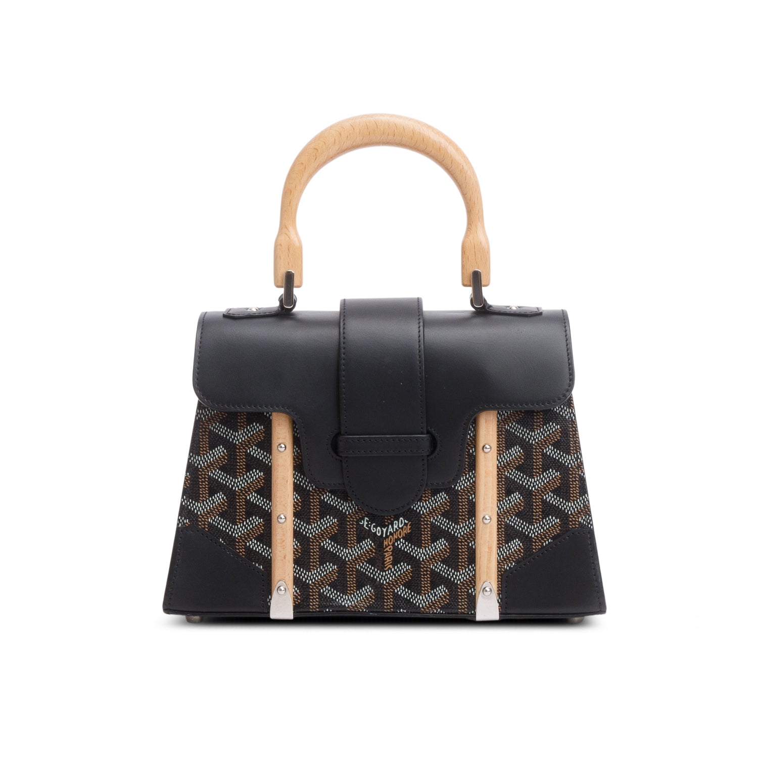 Goyard 2021 Black Goyardine Structure Mini Saigon w/ Strap