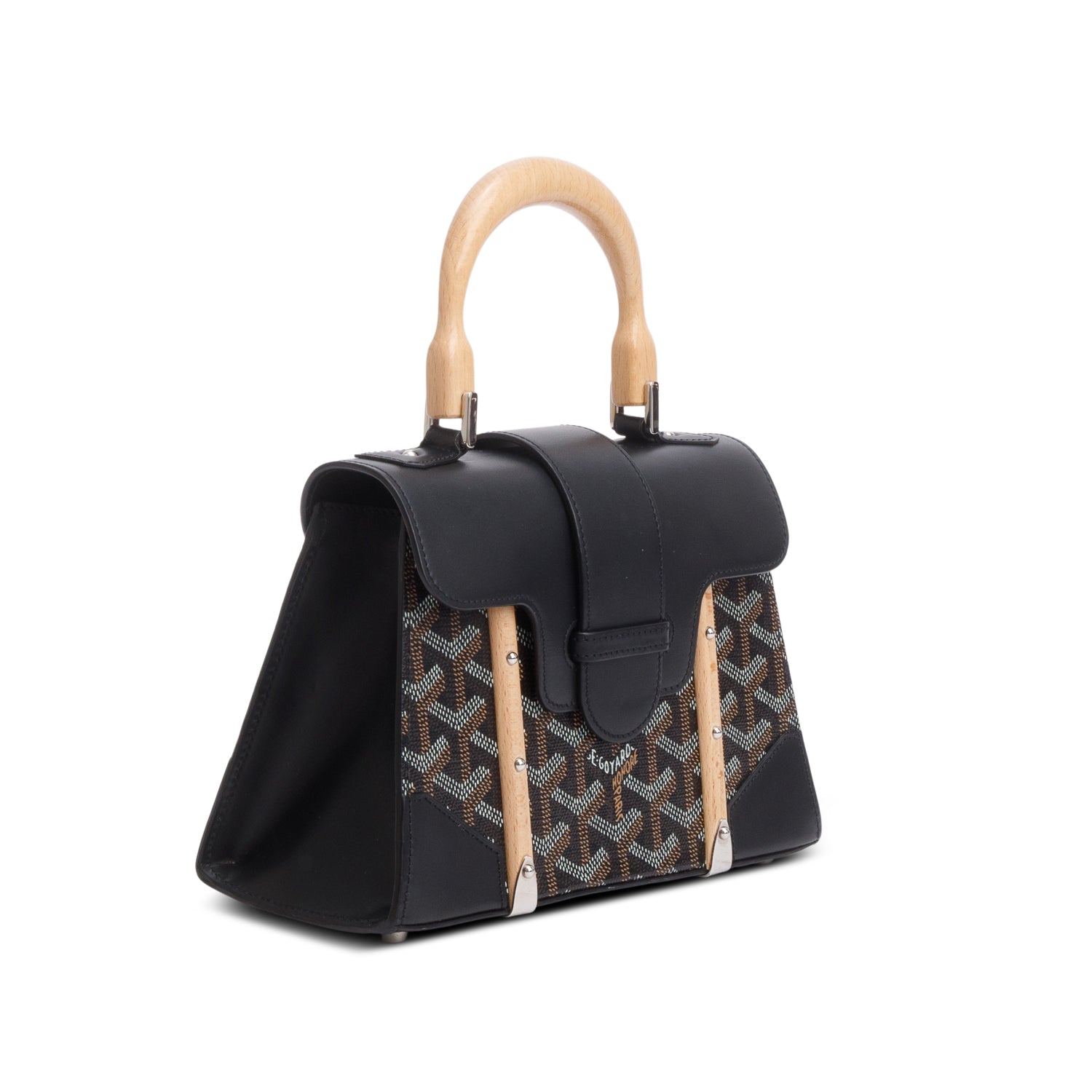 Goyard 2021 Black Goyardine Structure Mini Saigon w/ Strap