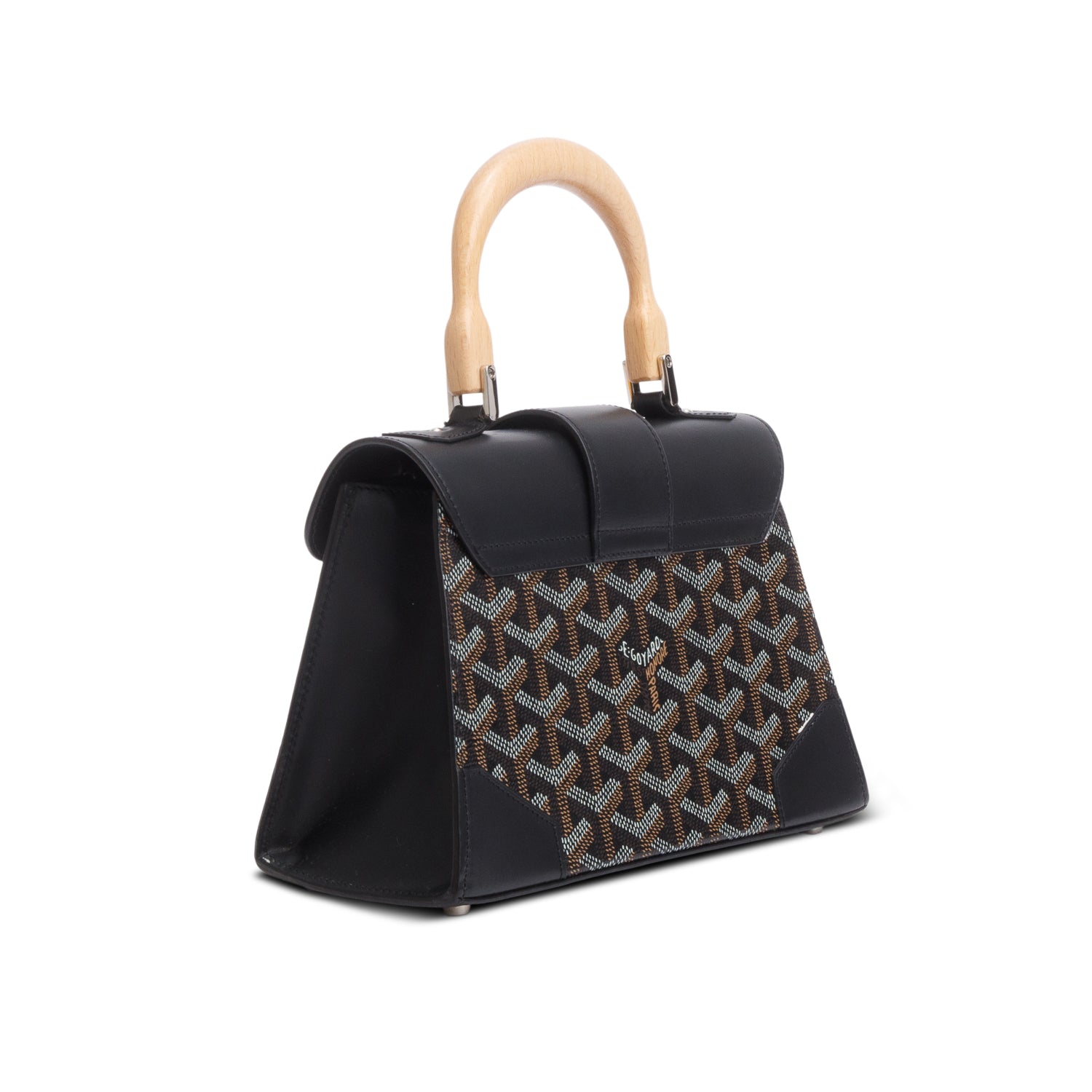 Goyard 2021 Black Goyardine Structure Mini Saigon w/ Strap
