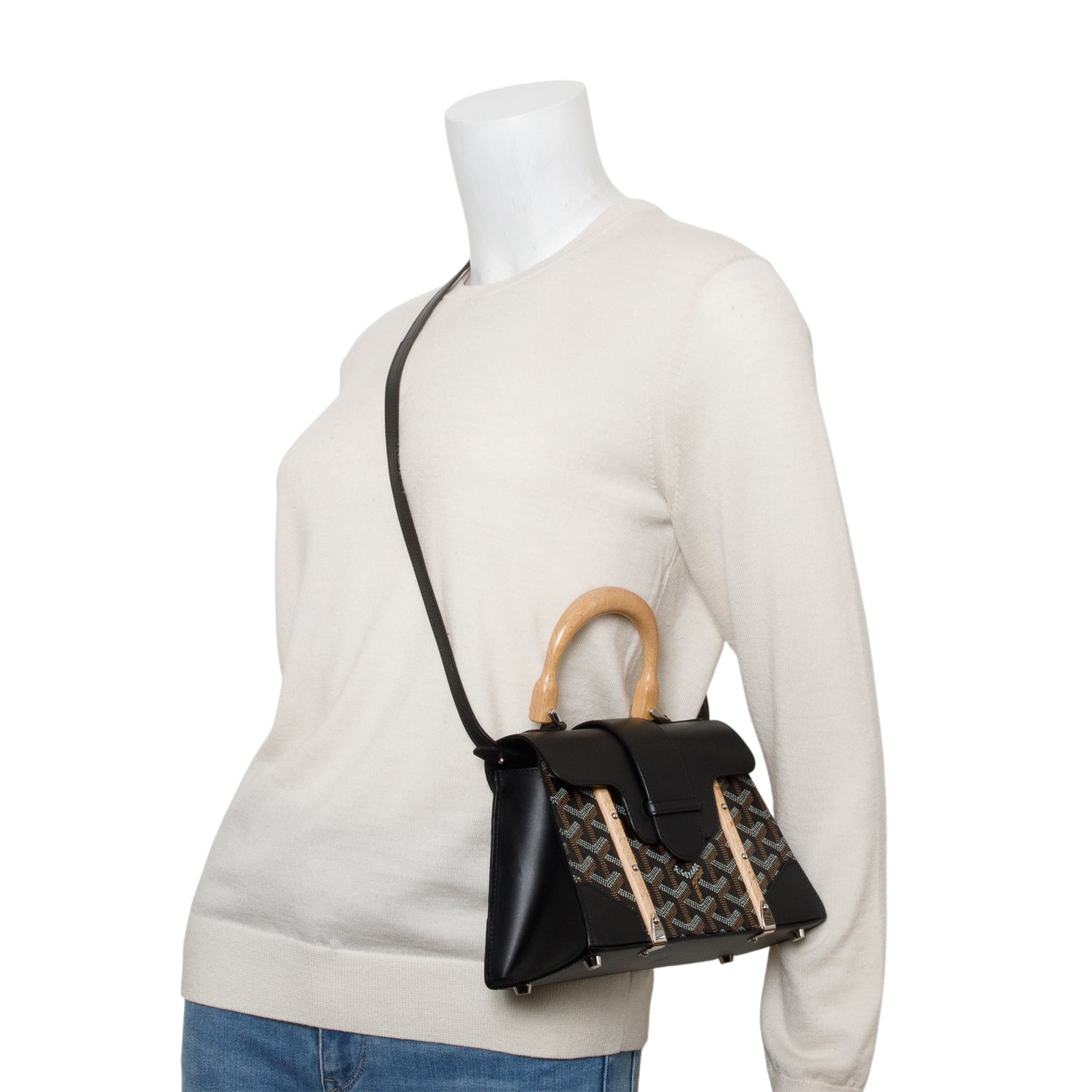 Goyard 2021 Black Goyardine Structure Mini Saigon w/ Strap