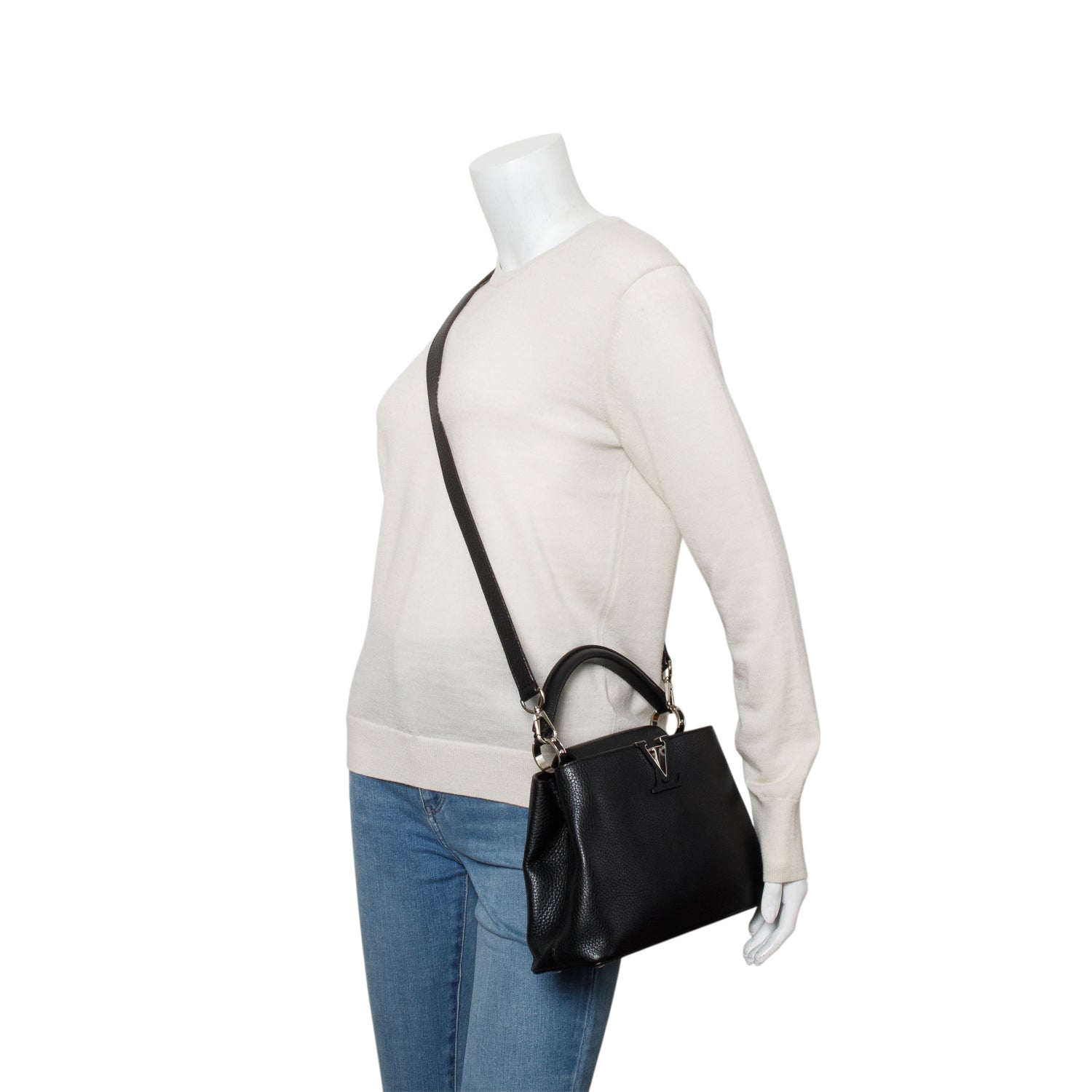 Louis Vuitton Black Taurillon Mini Capucines w/ Strap