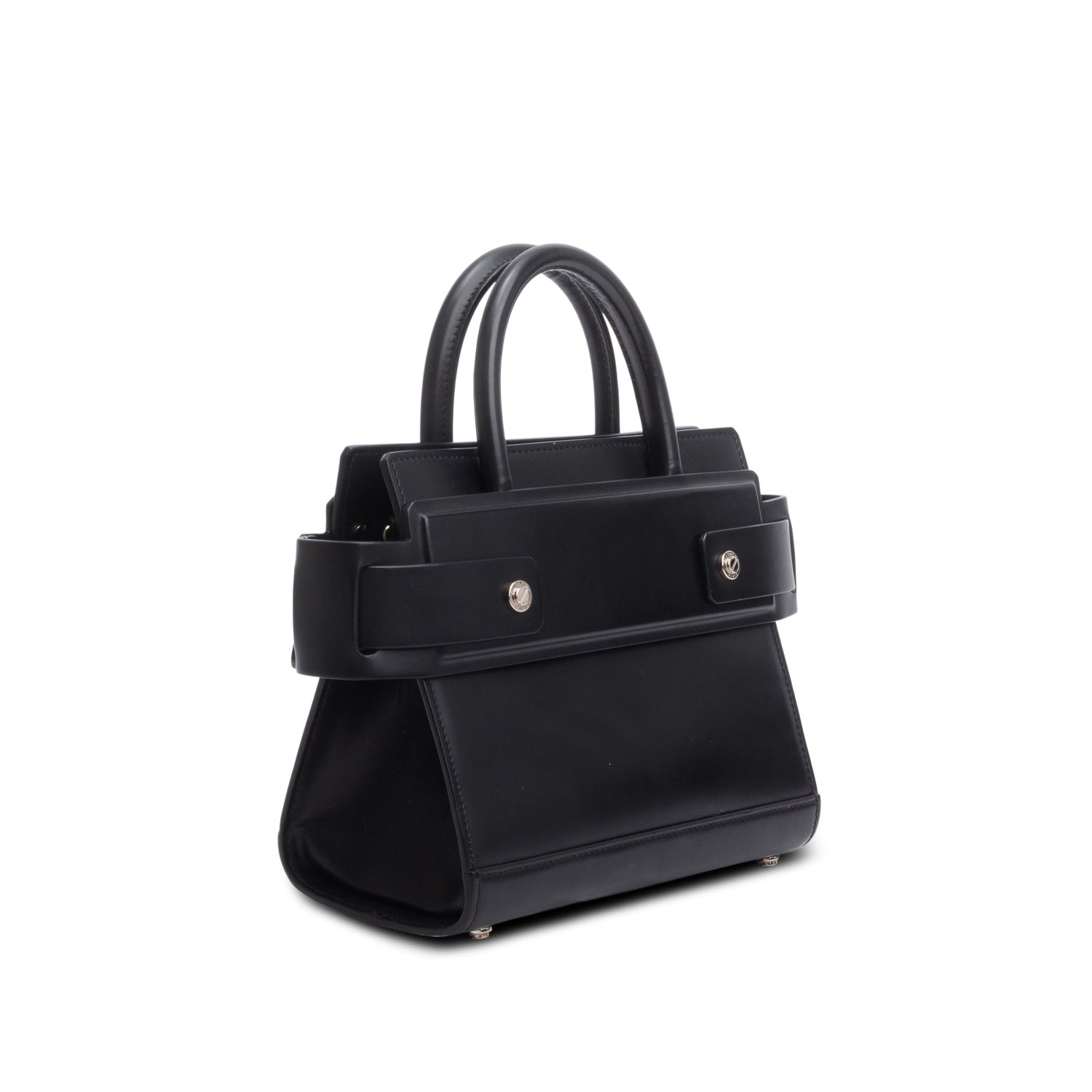 Givenchy Black Smooth Leather Small Horizon Satchel w/ Strap