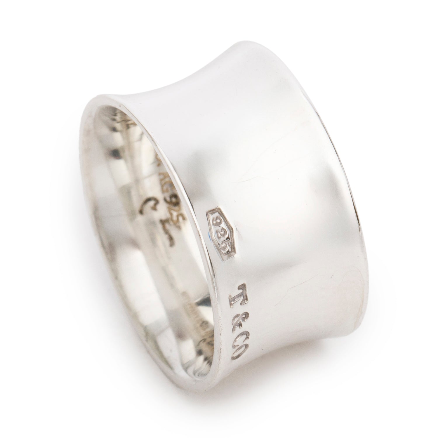 Tiffany & Co. Sterling Silver 1837 12 MM Wide Ring, Size 7.75