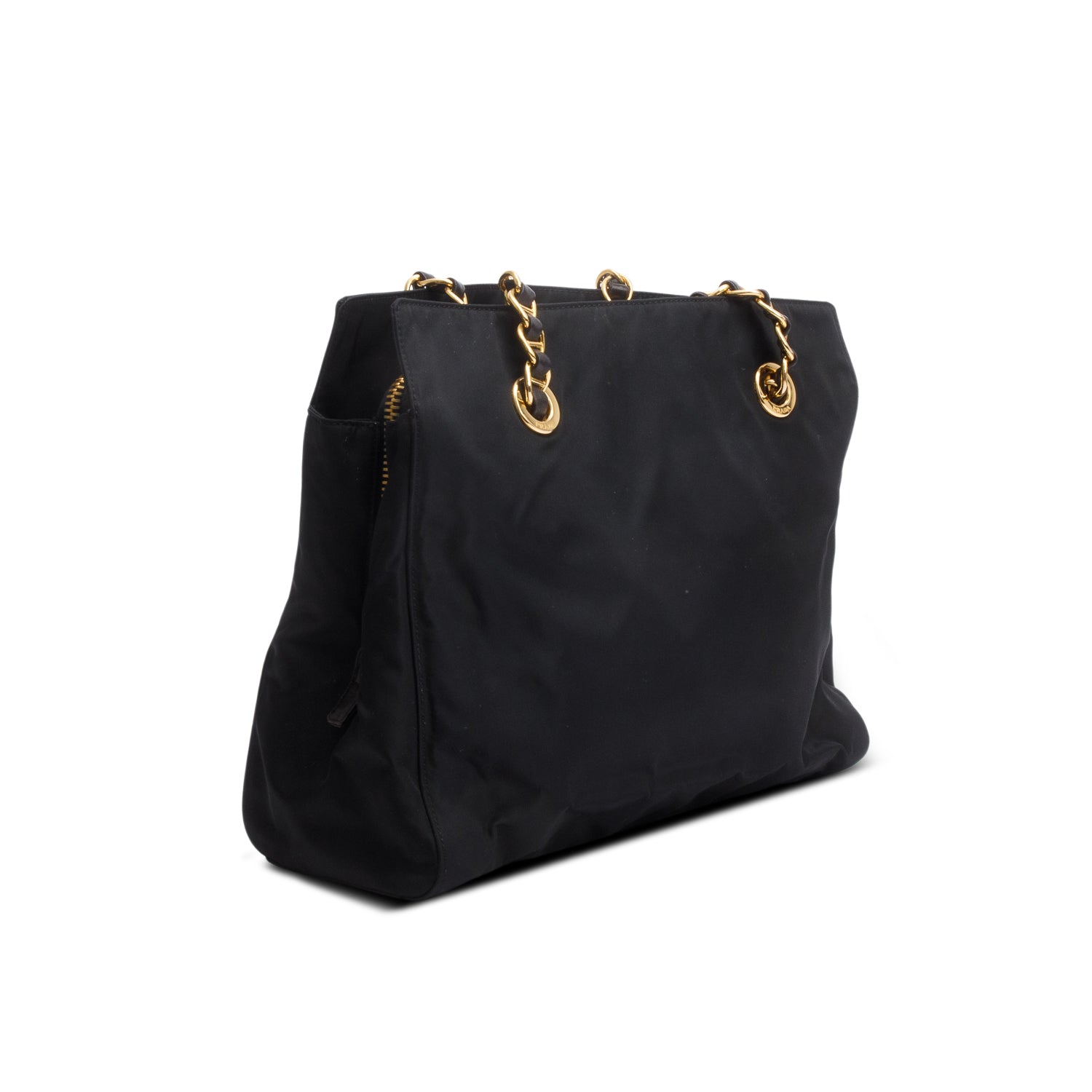 Prada Black Tessuto Nylon Chain Shoulder Bag w/ Authenticity Card