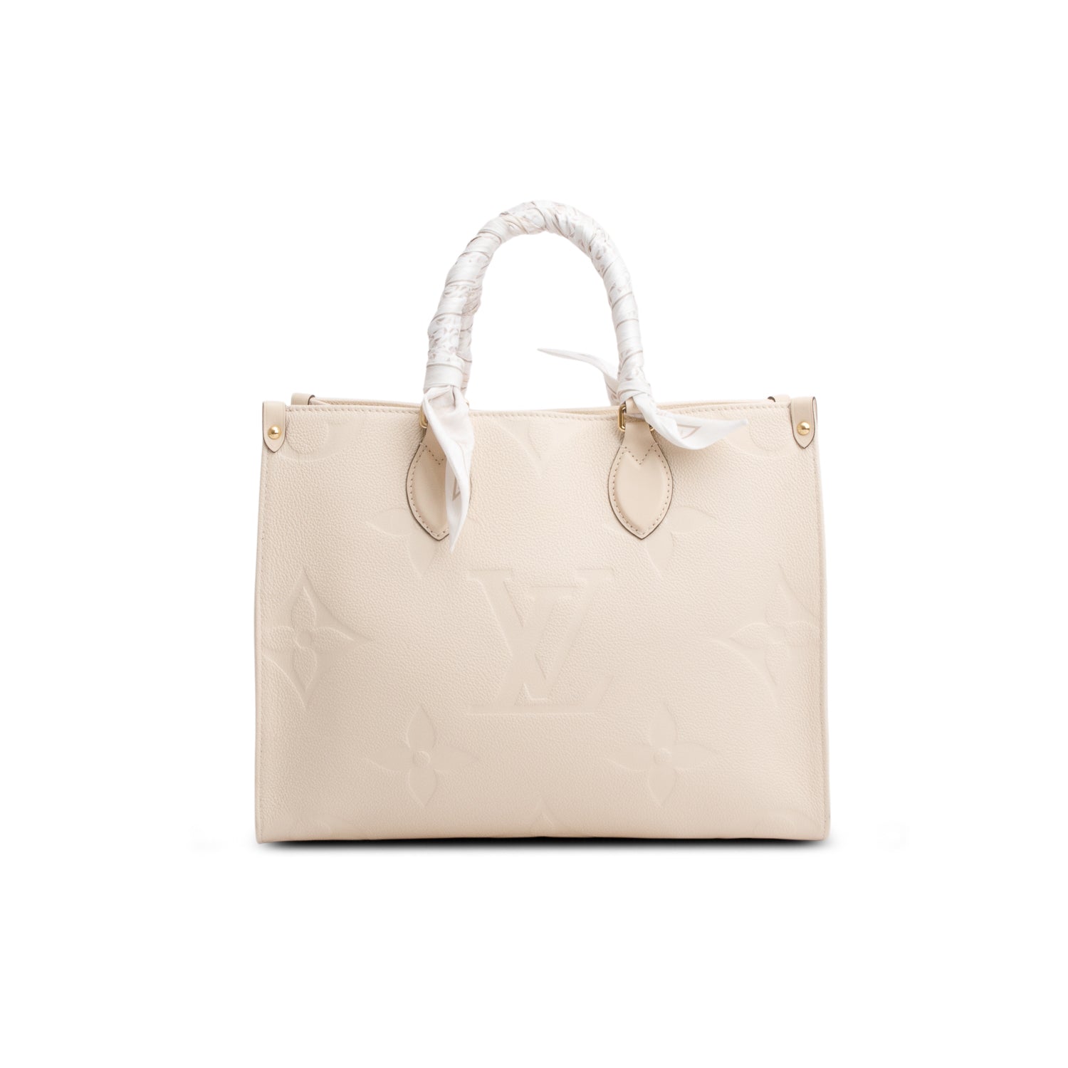 Louis Vuitton Cream Empreinte Monogram Giant OnTheGo MM Tote