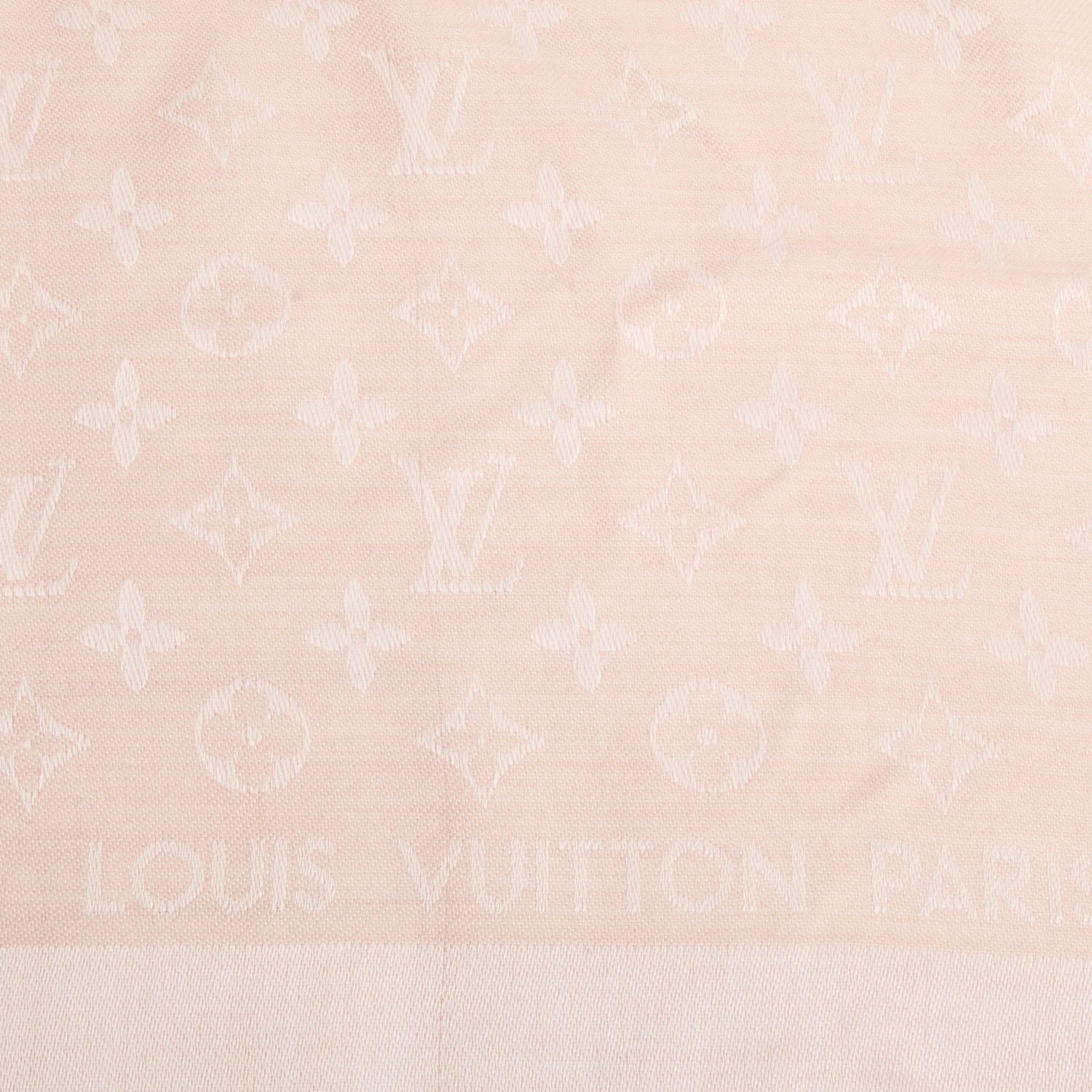 Louis Vuitton Pink Silk/Wool Monogram Shawl w/ Box